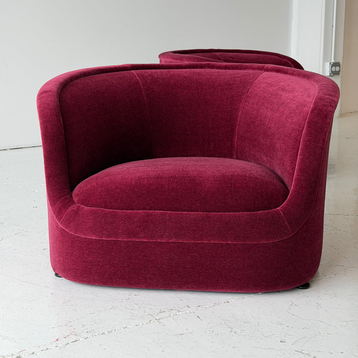 Cartouche Chairs by Ward Bennett for Brickell Associates in Mohair