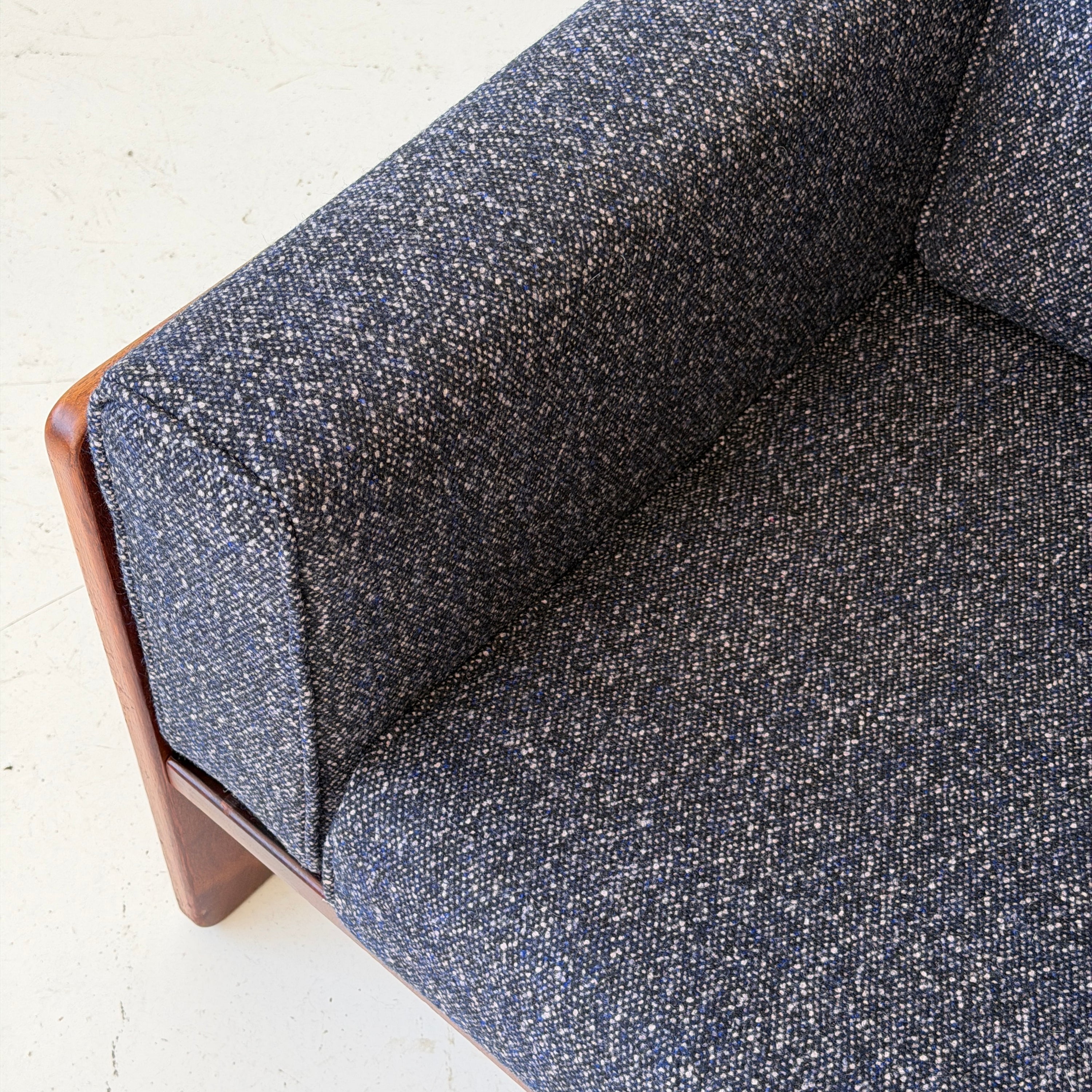 Rosewood Bastiano Chair by Afra + Tobia Scarpa for Gavina in Raf Simons Fabric