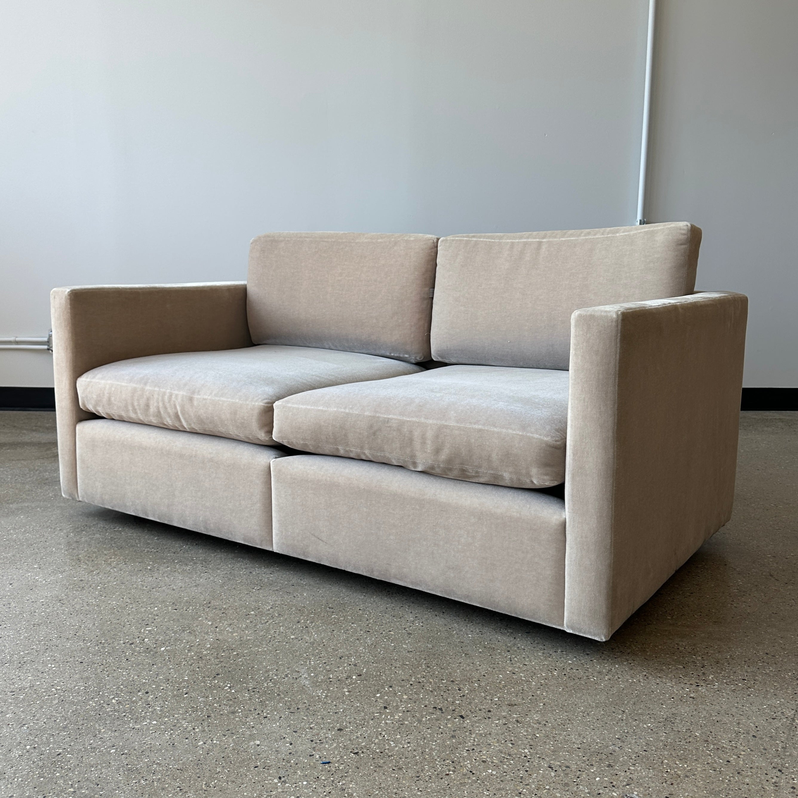 Pfister Settee by Charles Pfister for Knoll in Champagne Mohair