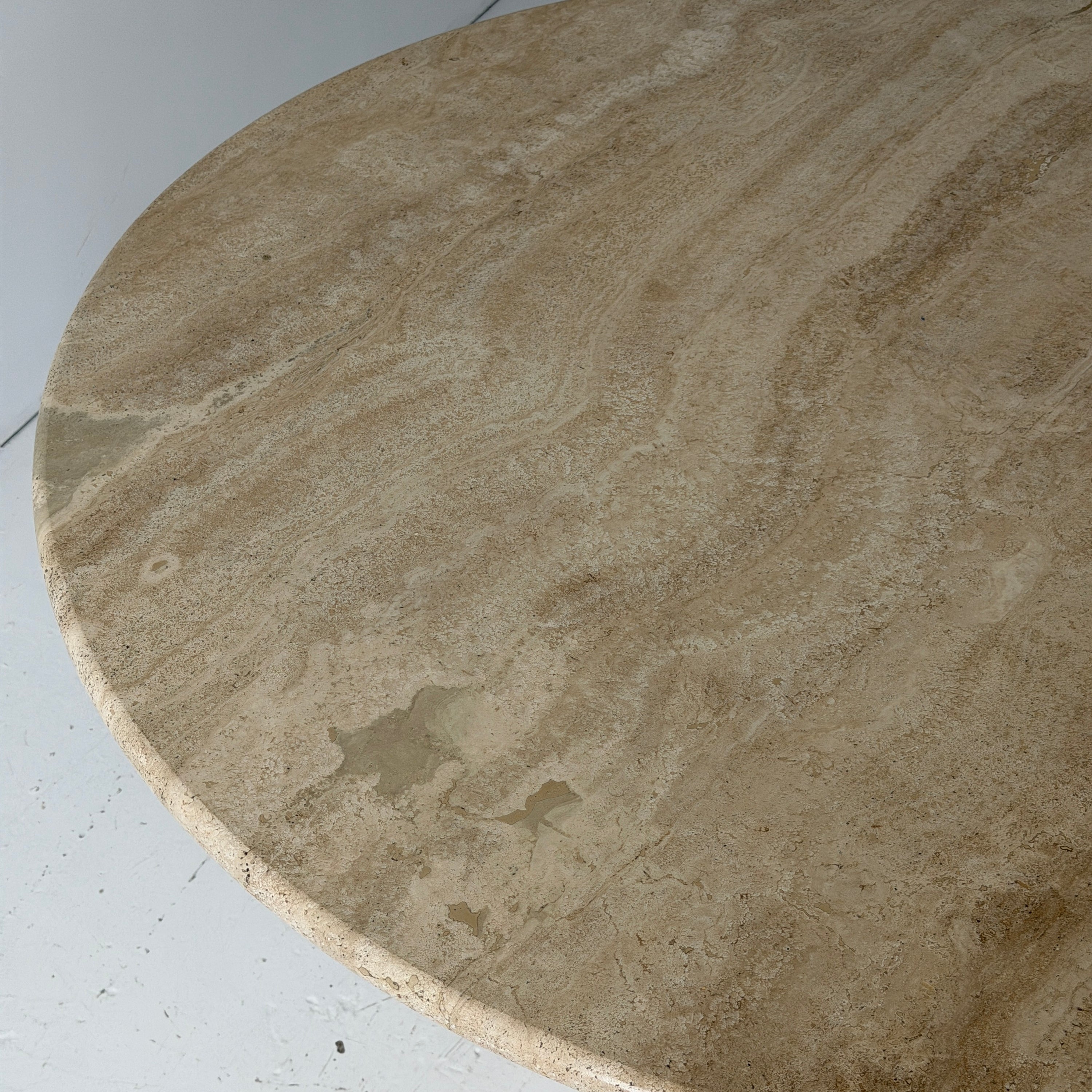 Travertine Circle Table by Stone International