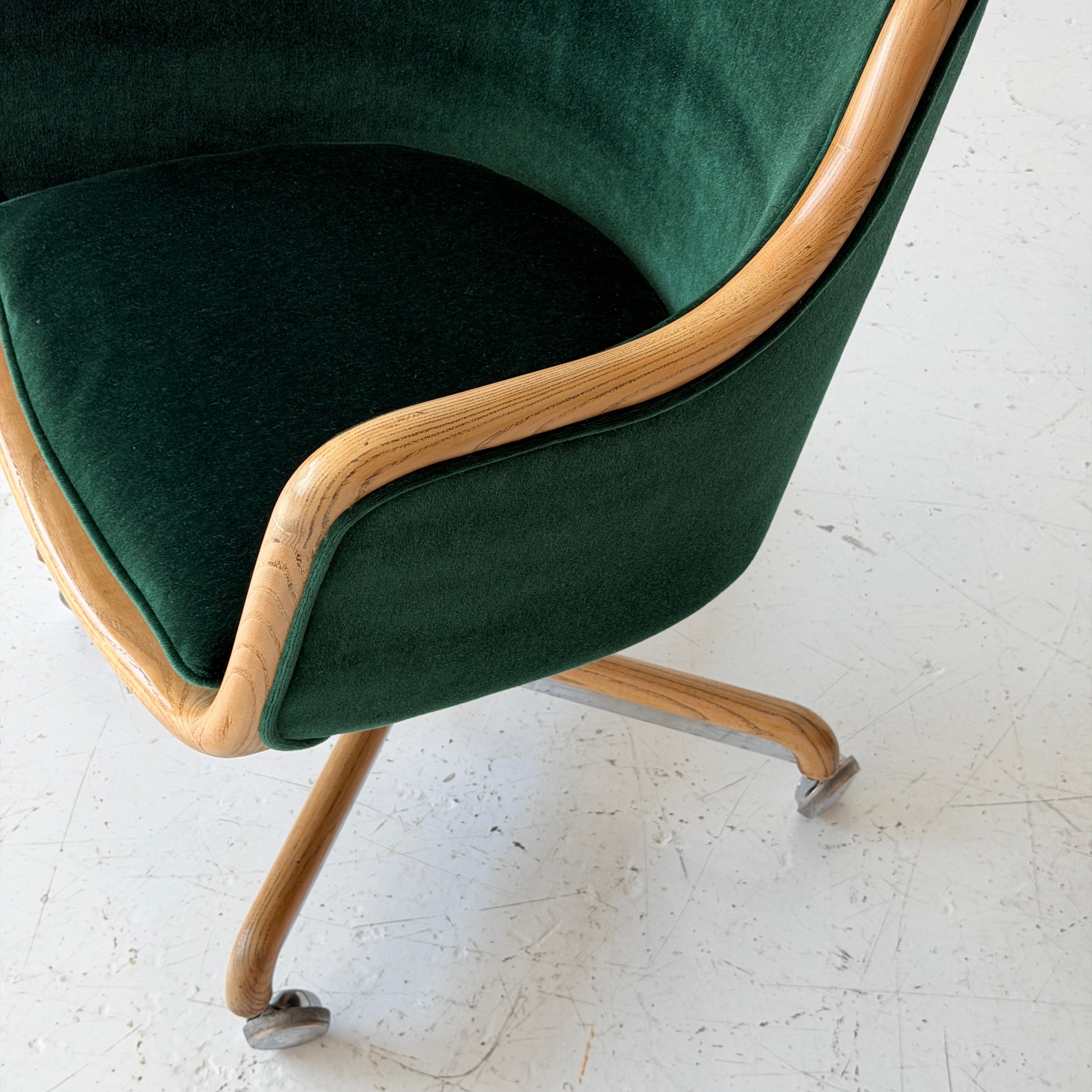 Mobius Swivel Desk Chair by Ward Bennett in Mohair