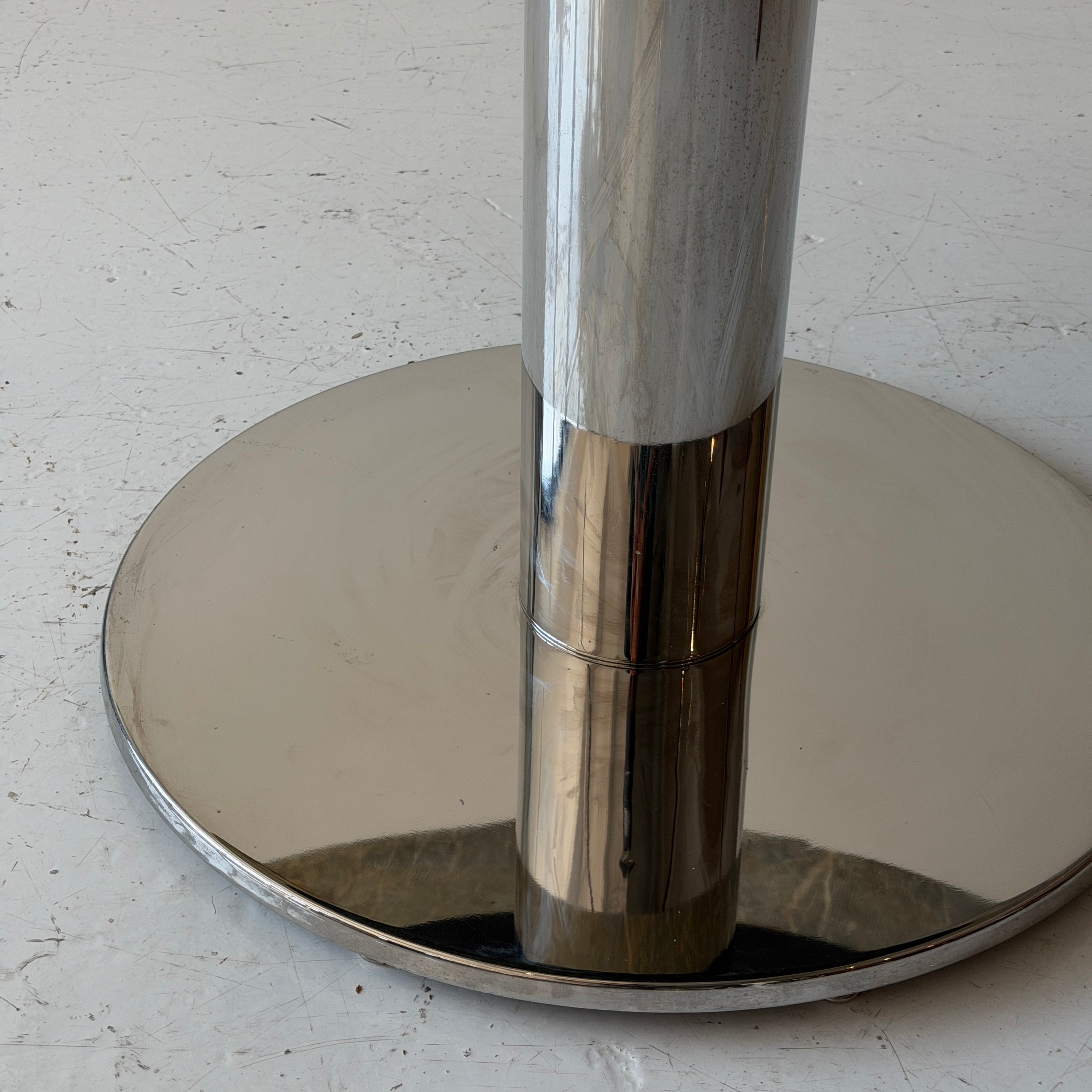 Marble + Chrome Circle Dining Table by Brueton