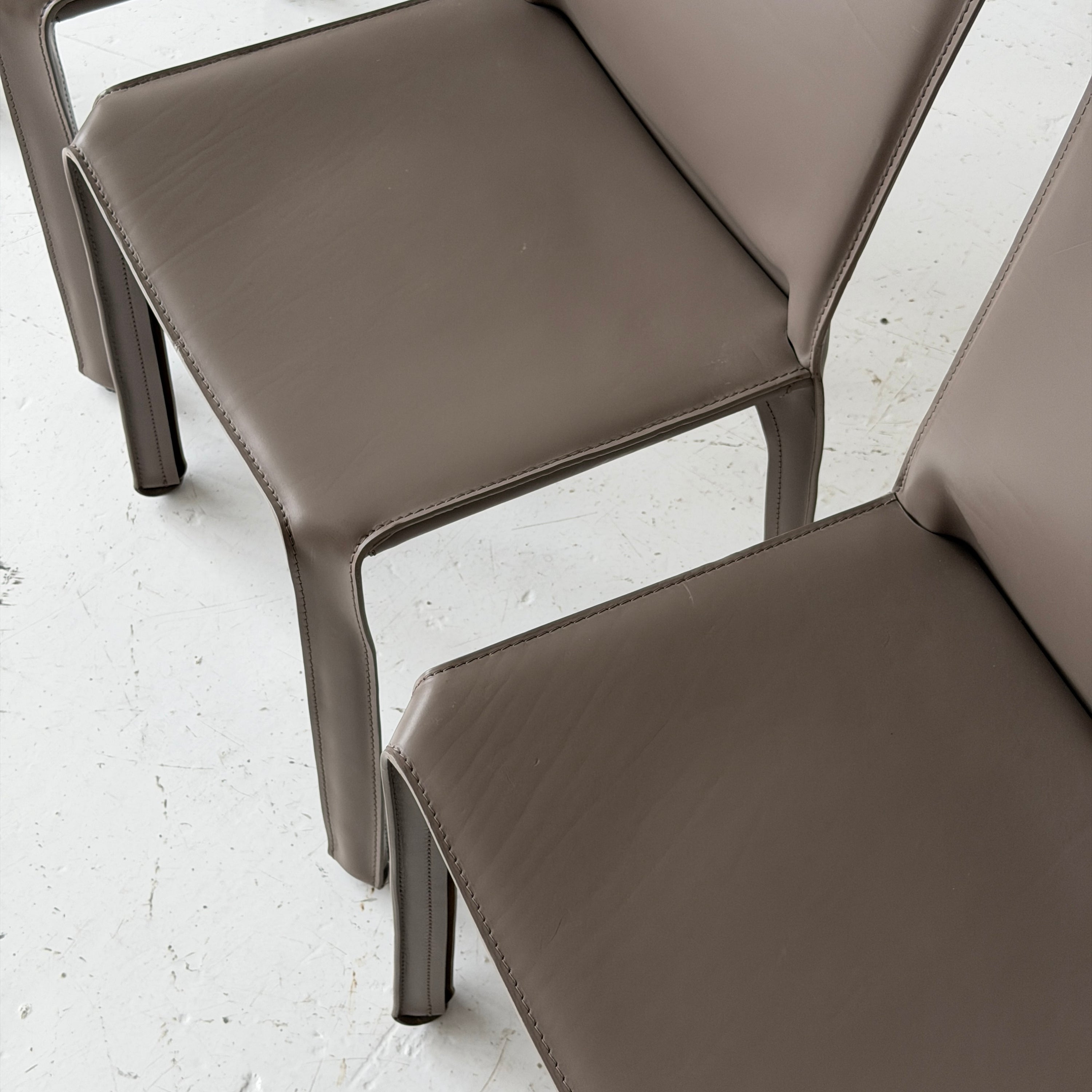 Leather Cab Chairs by Mario Bellini for Cassina