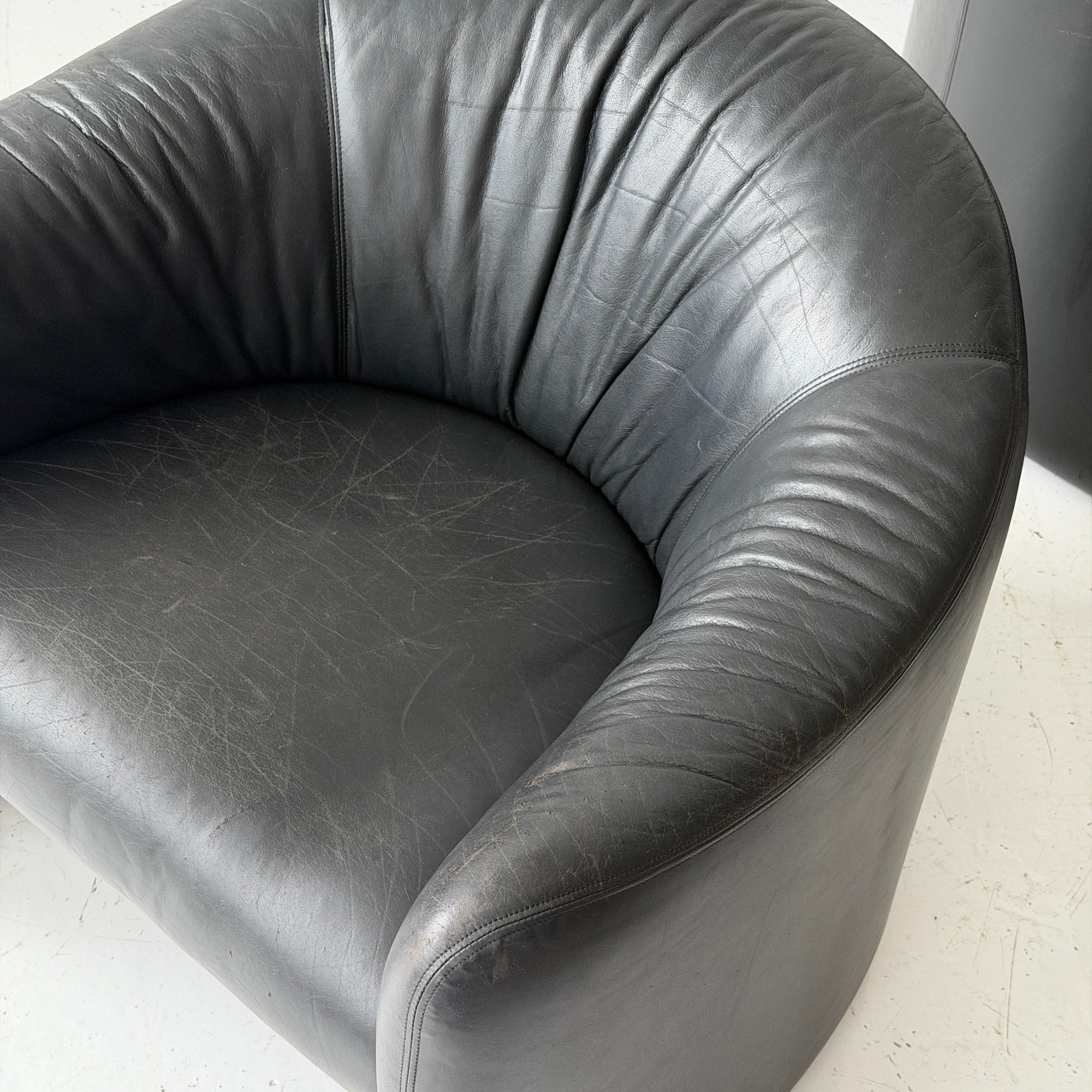Chubby Leather Lounge Chairs by Jules Heumann for Metropolitan
