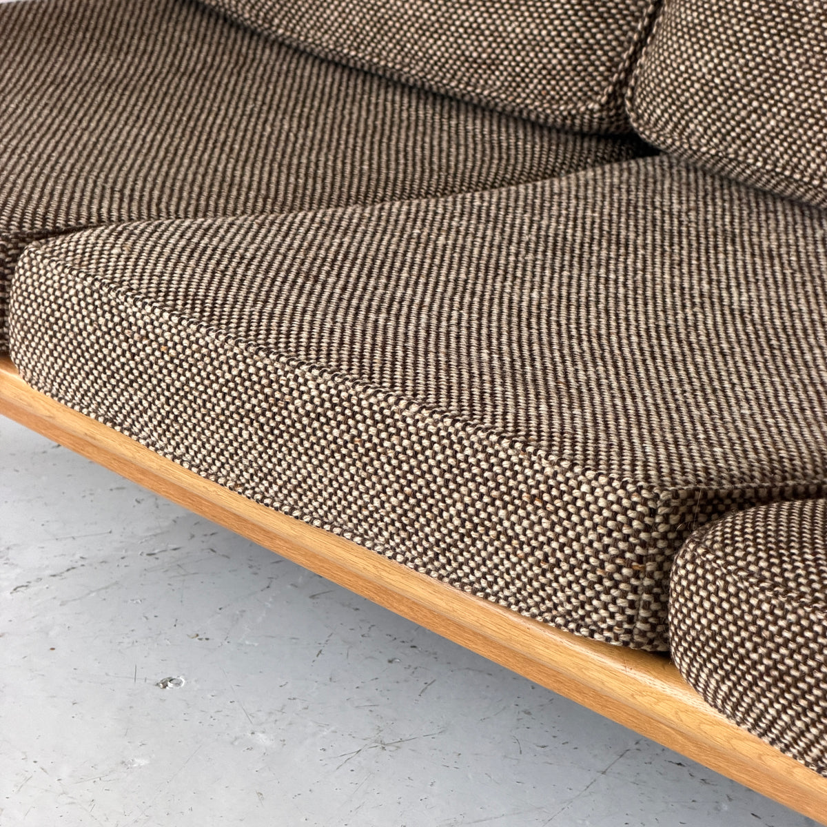 Belgian Oak Tweed Fabric Sofa