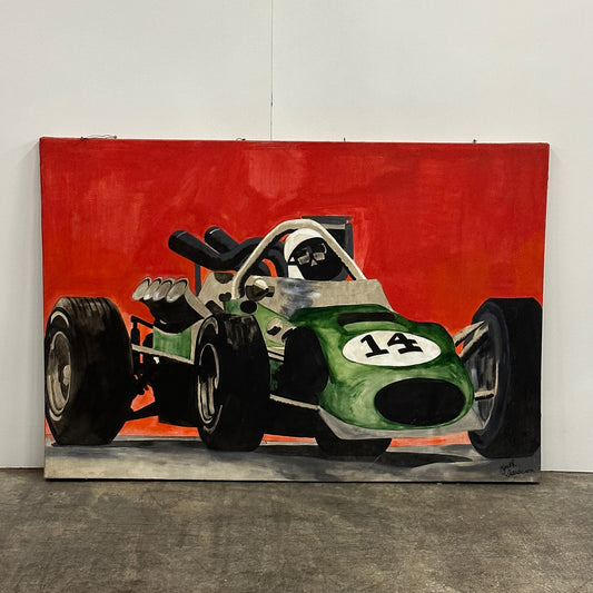 Acrylic Painting on Canvas of Racecar by Keith Isaacson