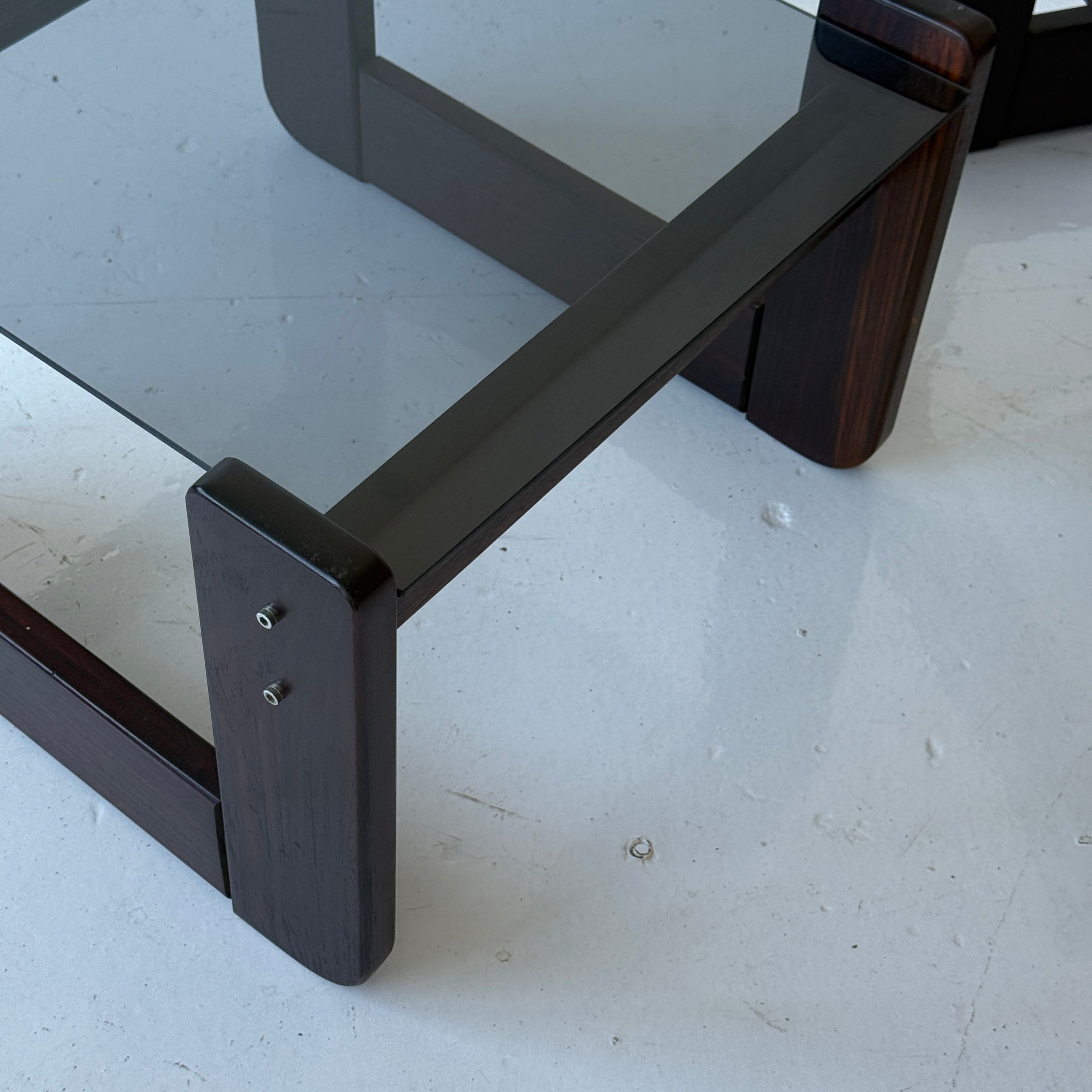 Brazilian Smoked Glass Tables by Percival Lafer