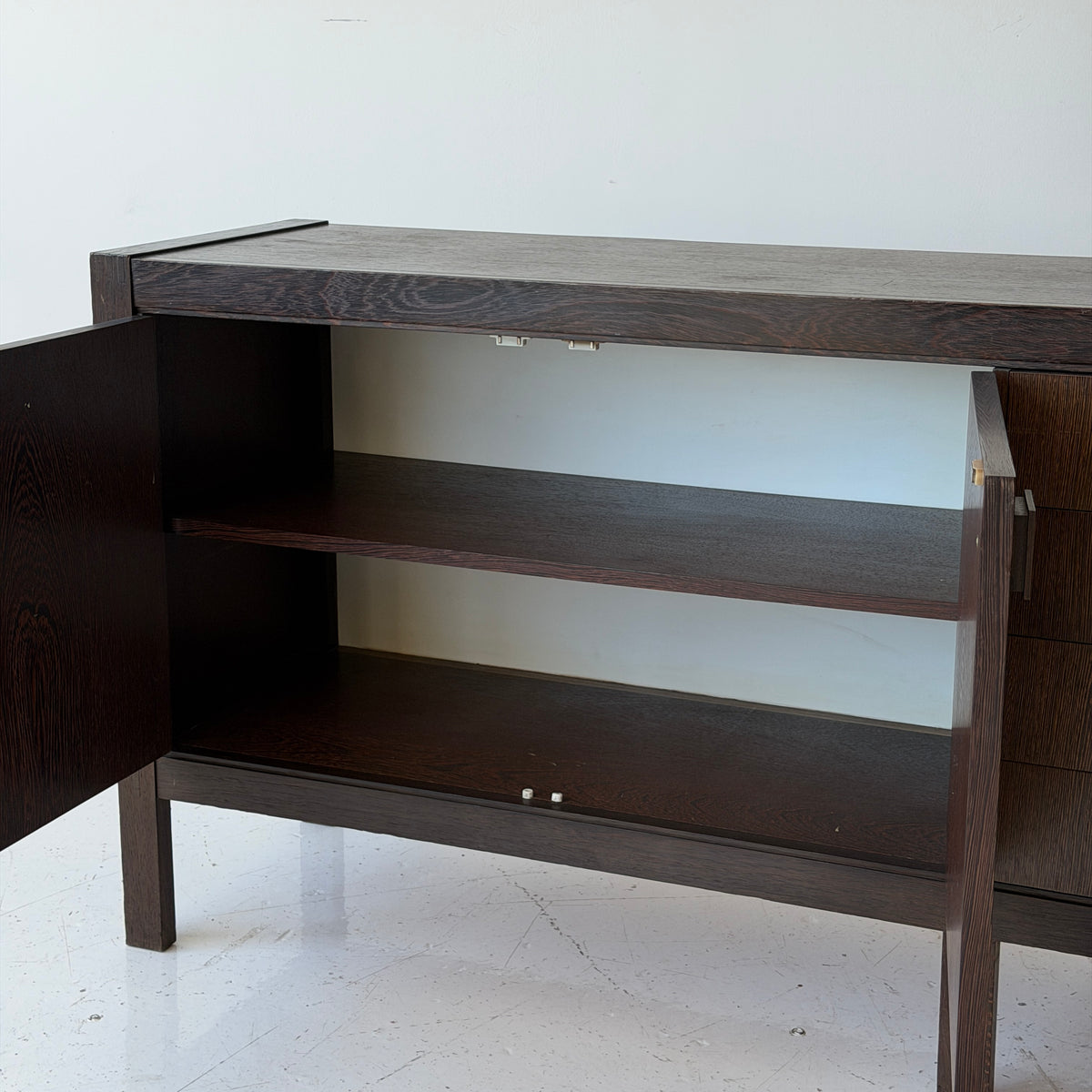 Belgian Wenge Wood Brutalist Credenza