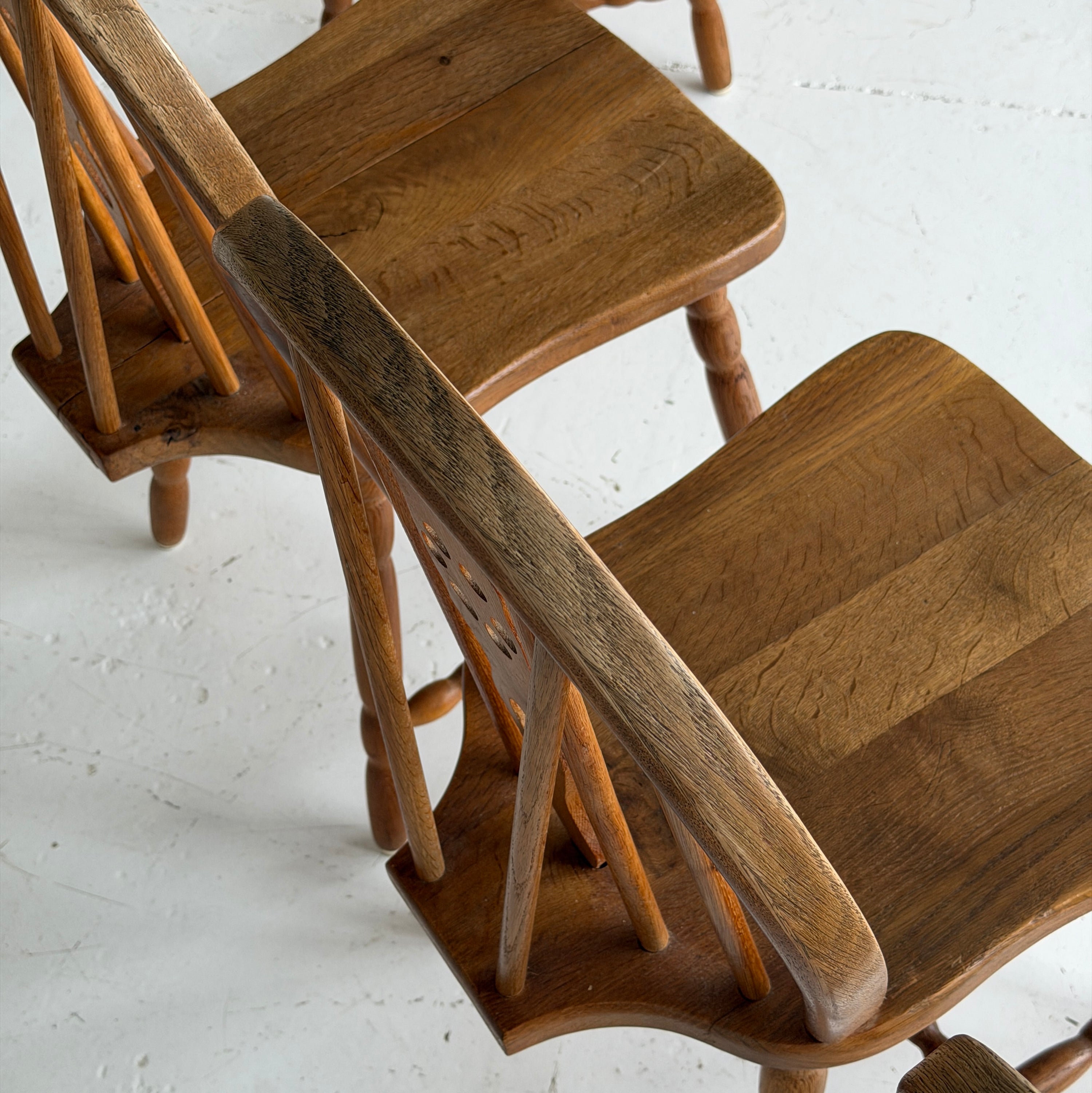 Scandinavian Oak Spindle Back Dining Chairs
