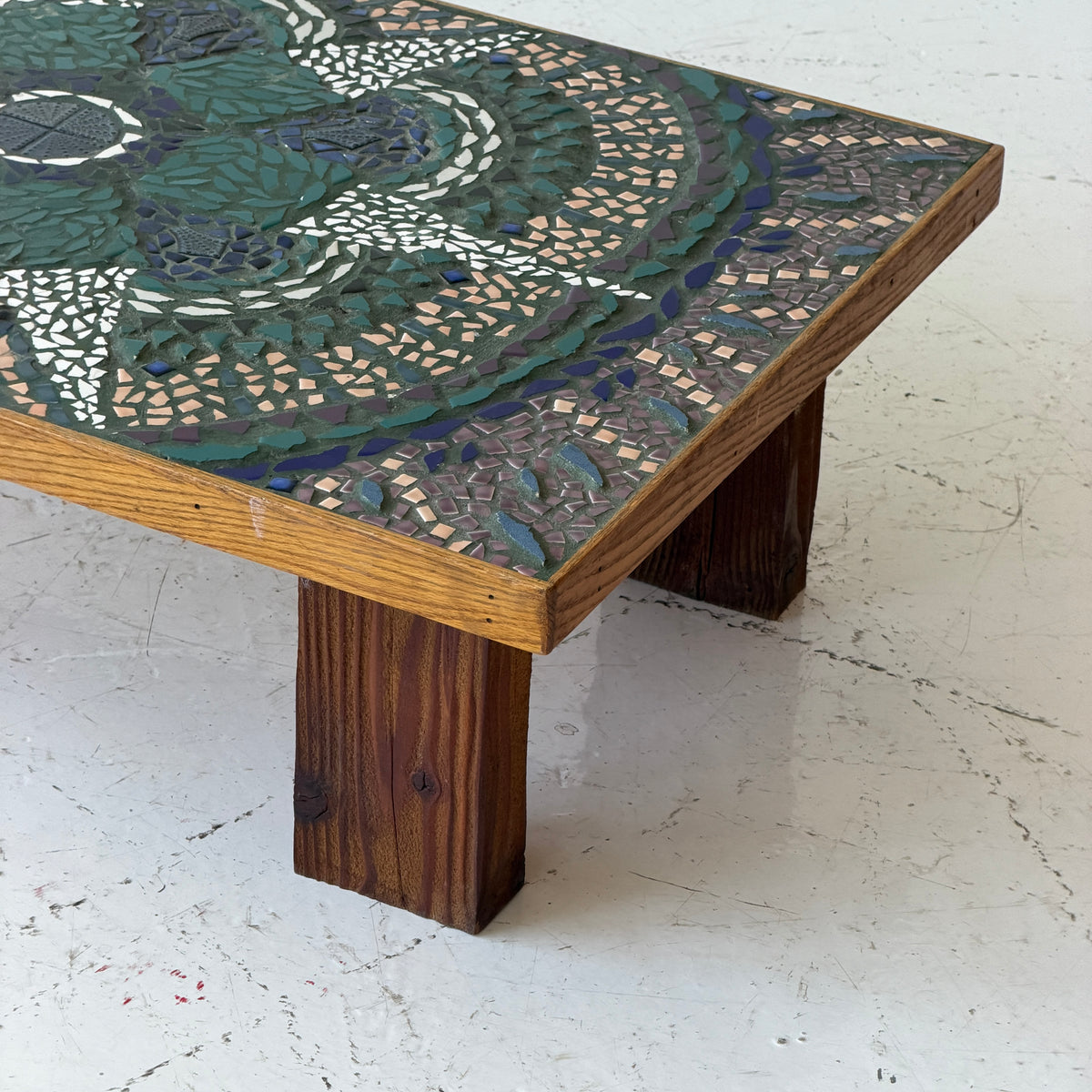 Belgian Mosaic + Wood Coffee Table