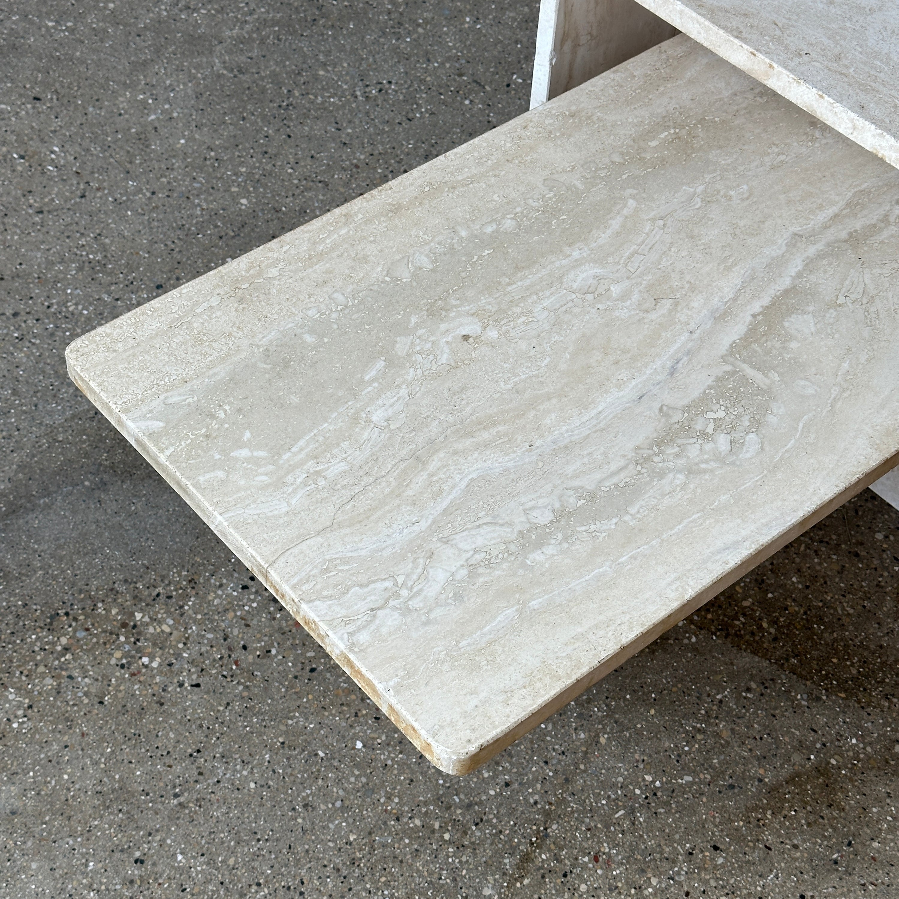 Tiered Travertine Nesting Tables