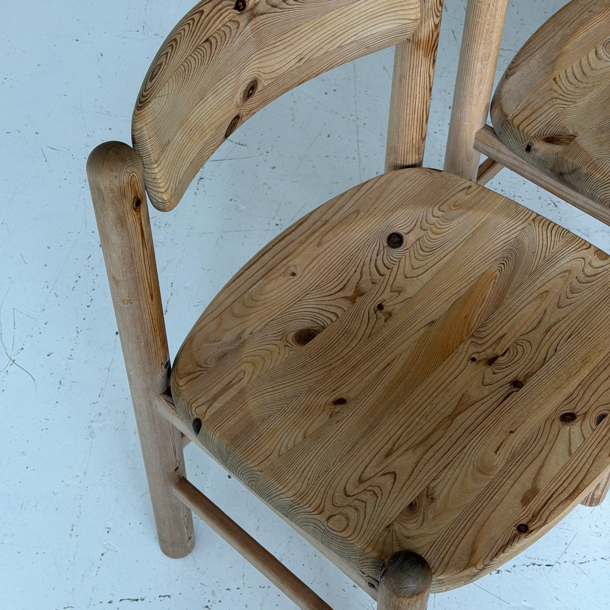 Pine Brutalist Dining Chairs by Rainier Daumillier