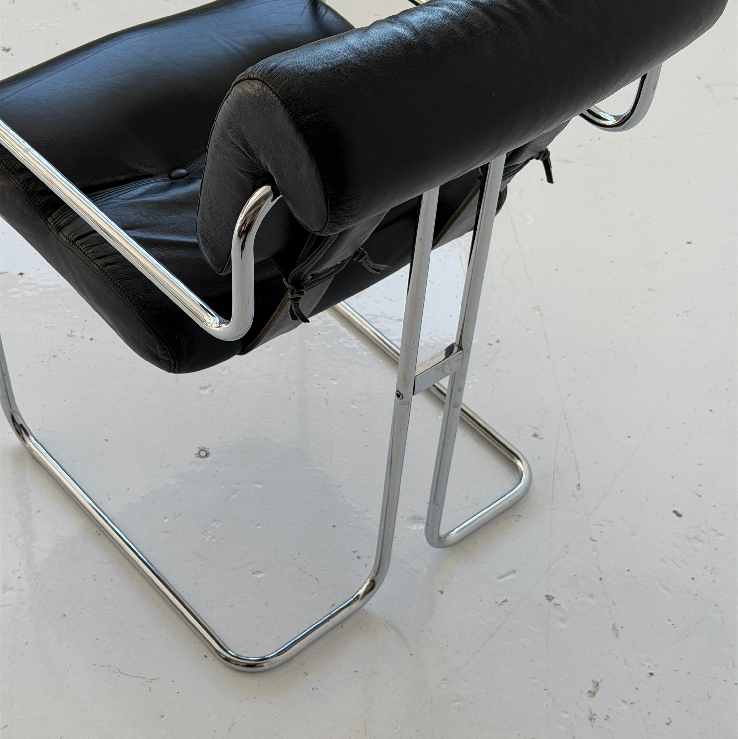 Leather Side Chair by Guido Faleschini for i4 Mariani