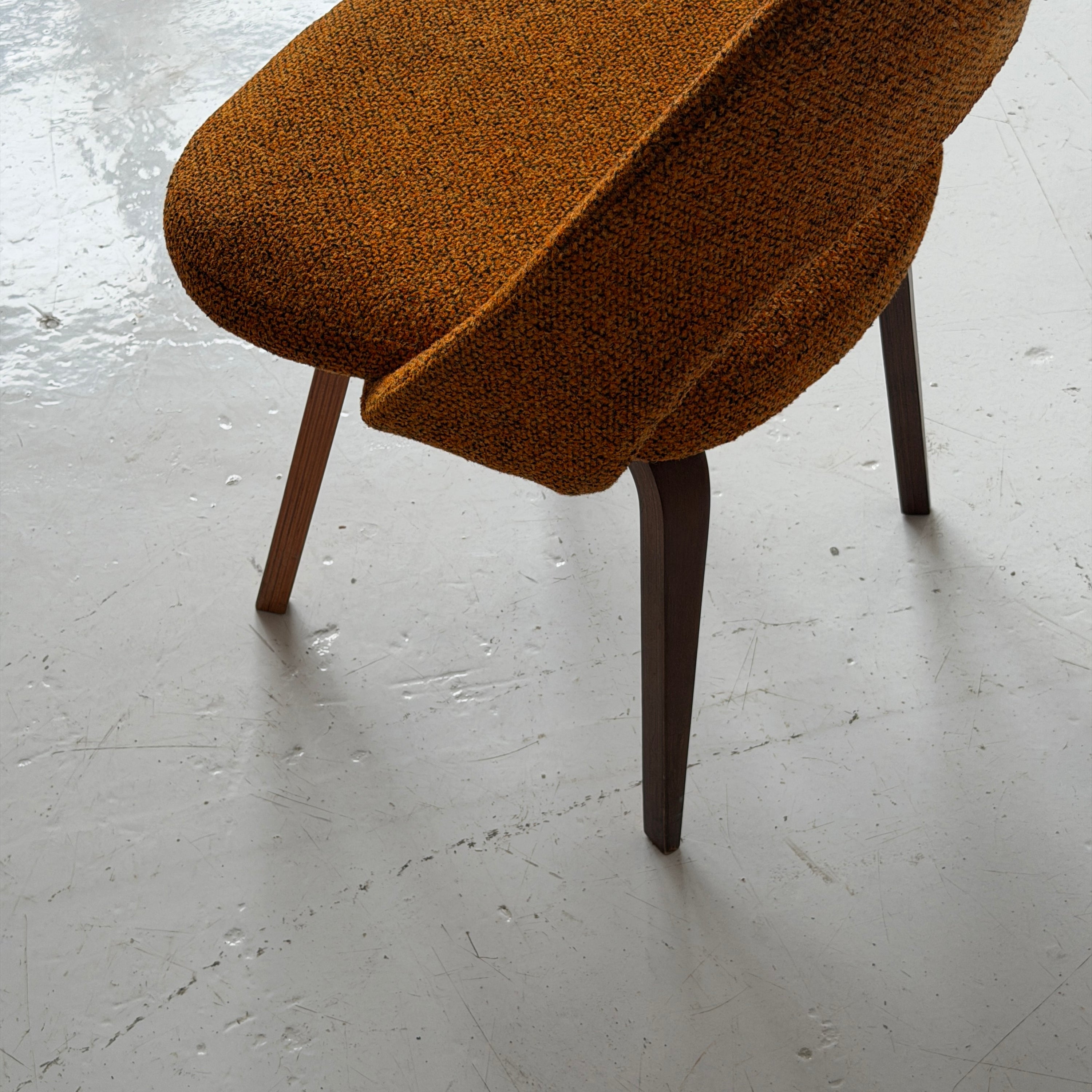 Armless Executive Chairs with Wood Base by Eero Saarinen for Knoll Associates