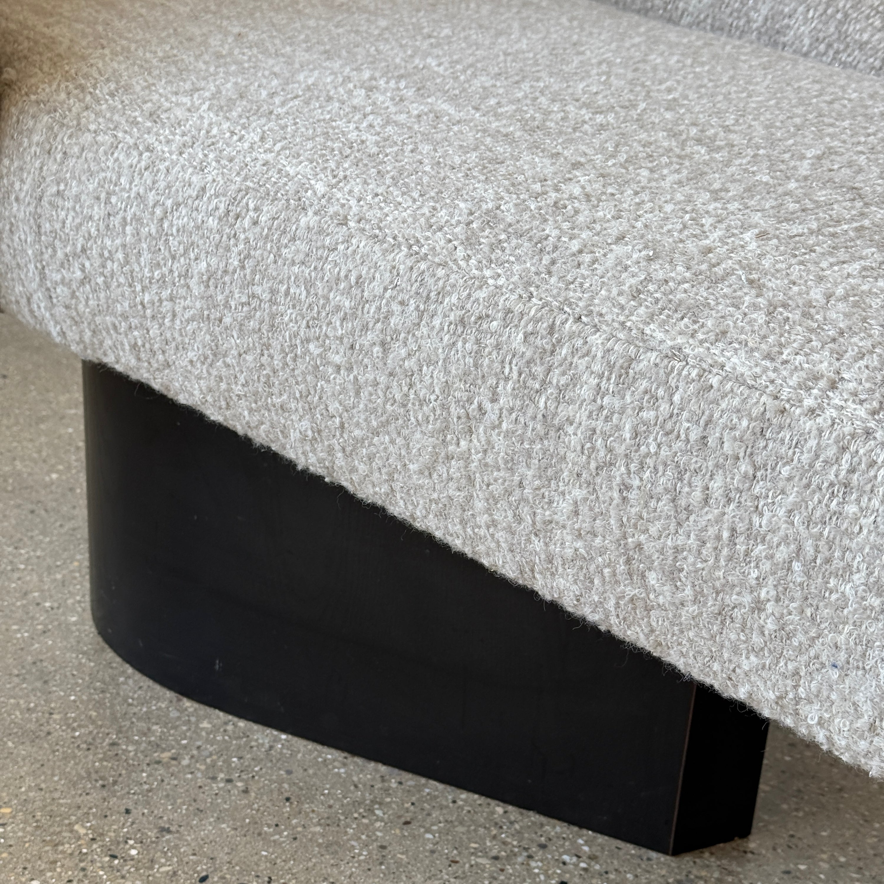 Postmodern Asymmetric Chaise in Boucle