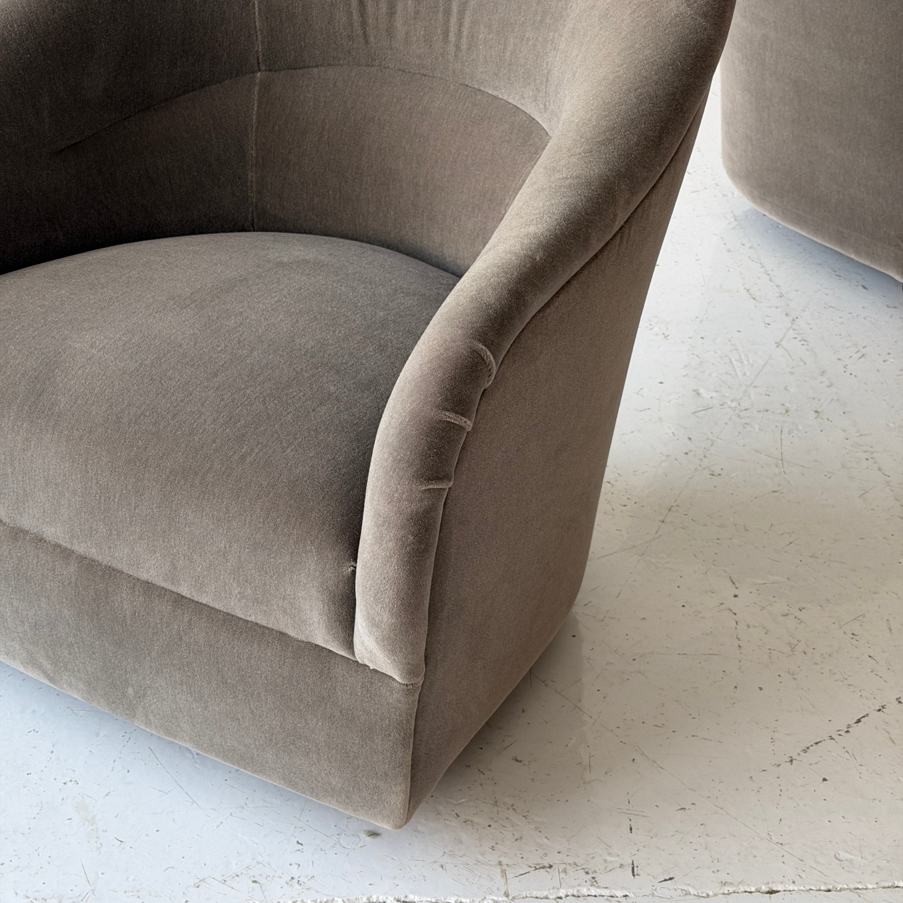 Tight Back Lounge Chair by Ward Bennett for Brickel Associates in Mohair