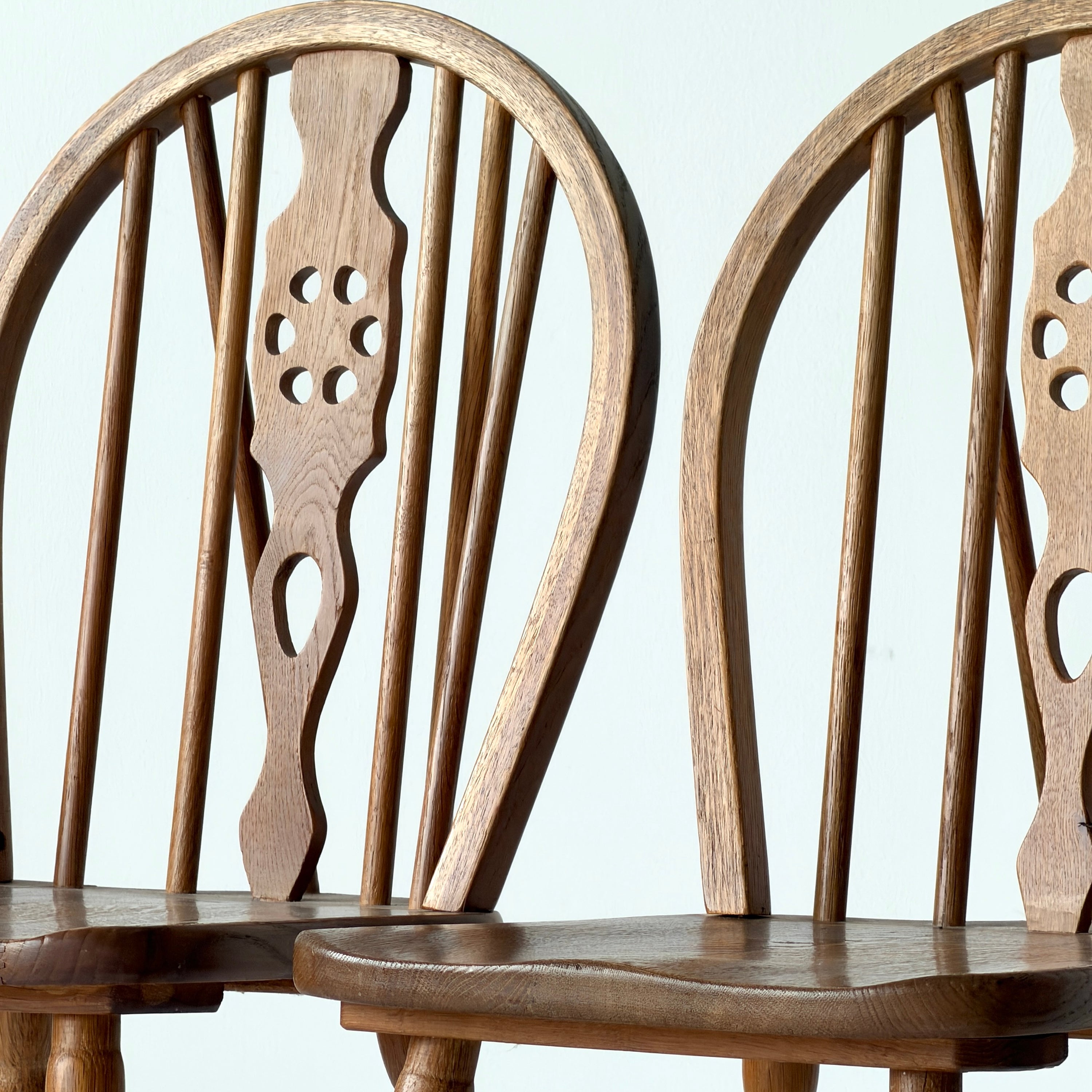 Scandinavian Oak Spindle Back Dining Chairs