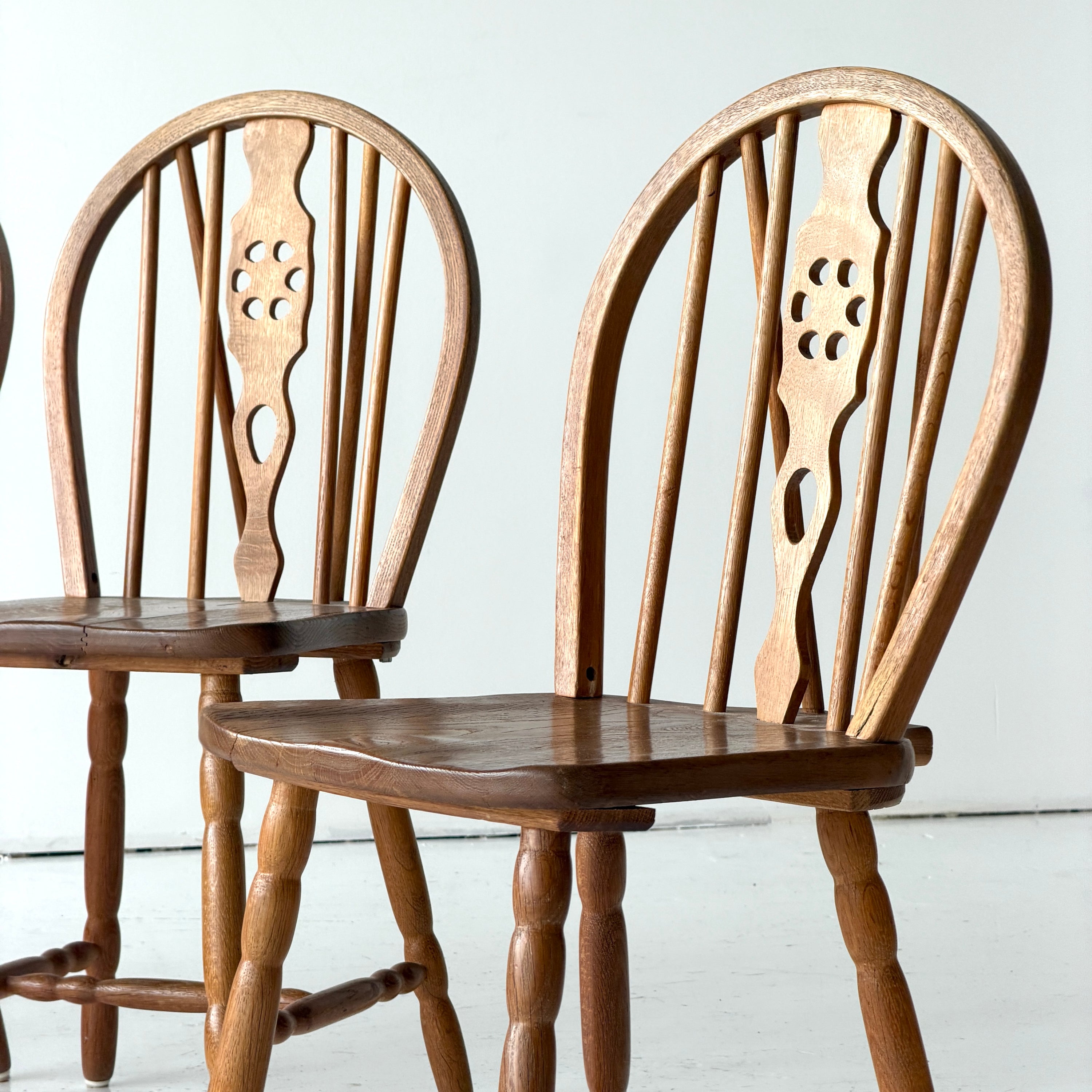 Scandinavian Oak Spindle Back Dining Chairs