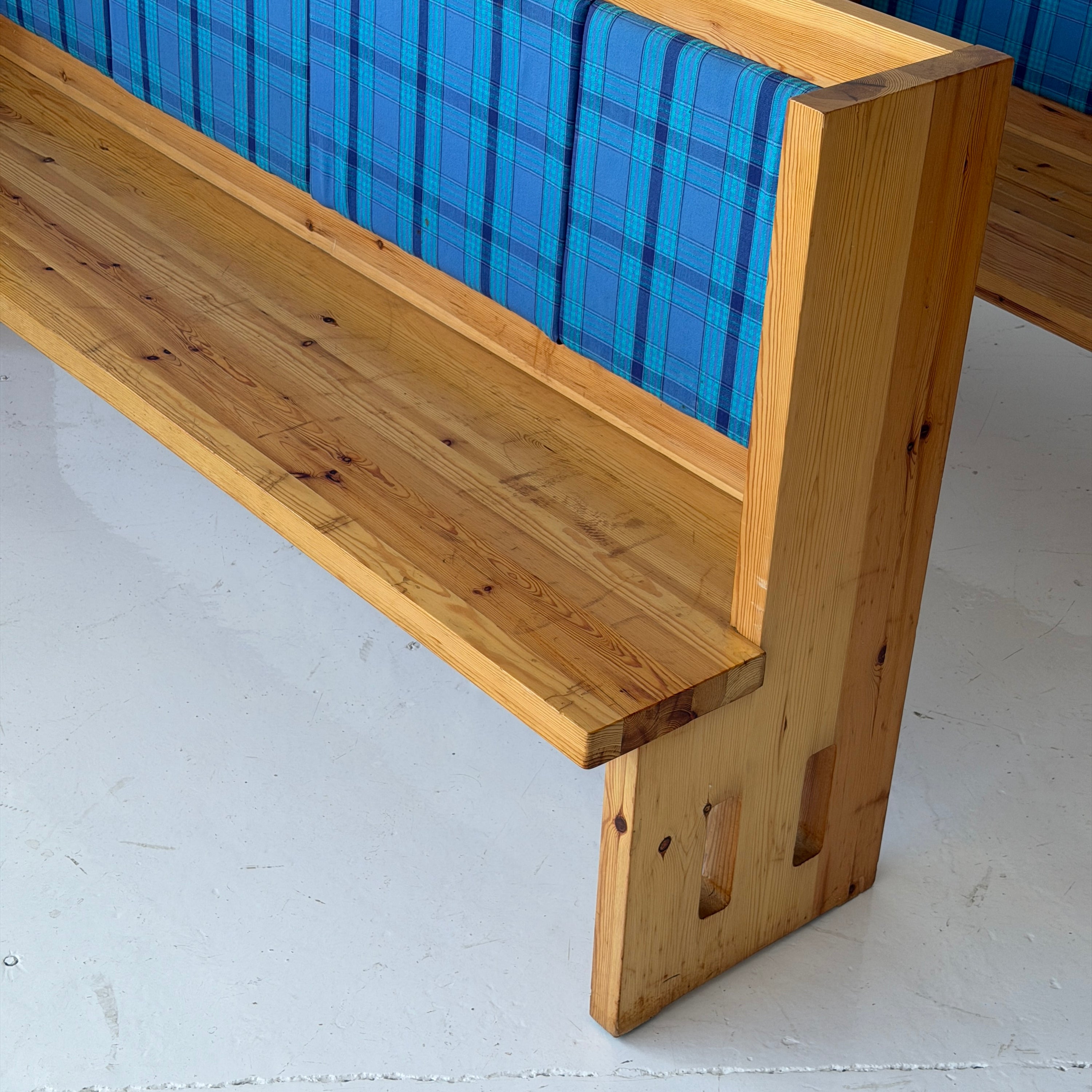 Swedish Pine Upholstered Banquette Benches