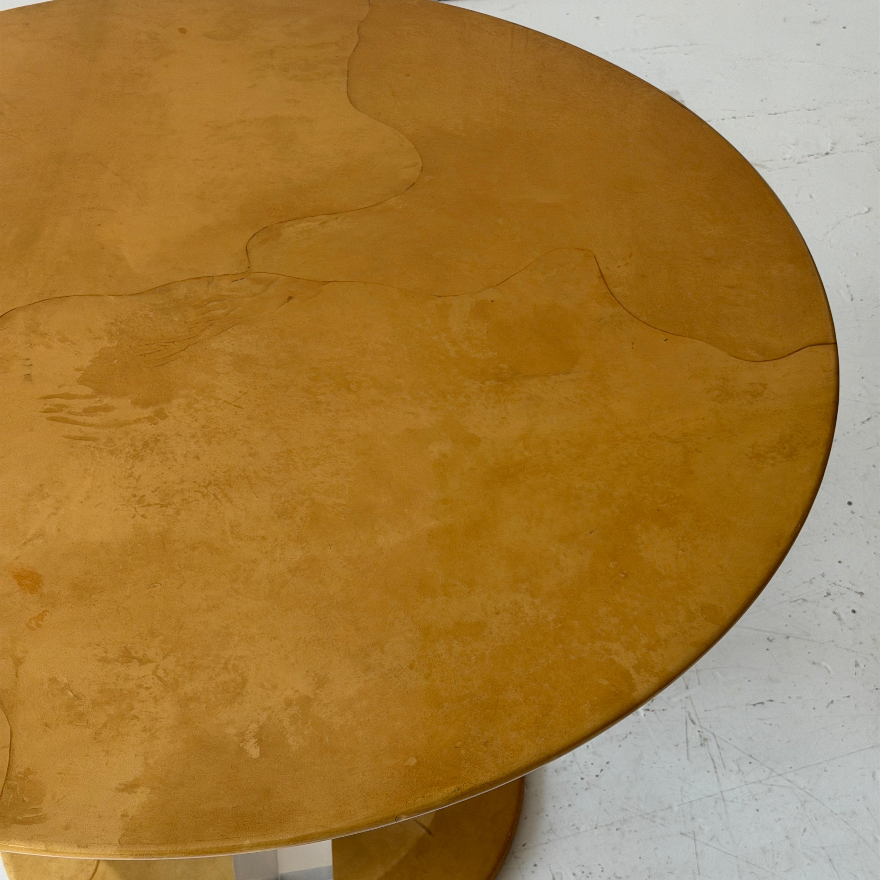 Goatskin + Lucite Circle Dining Table