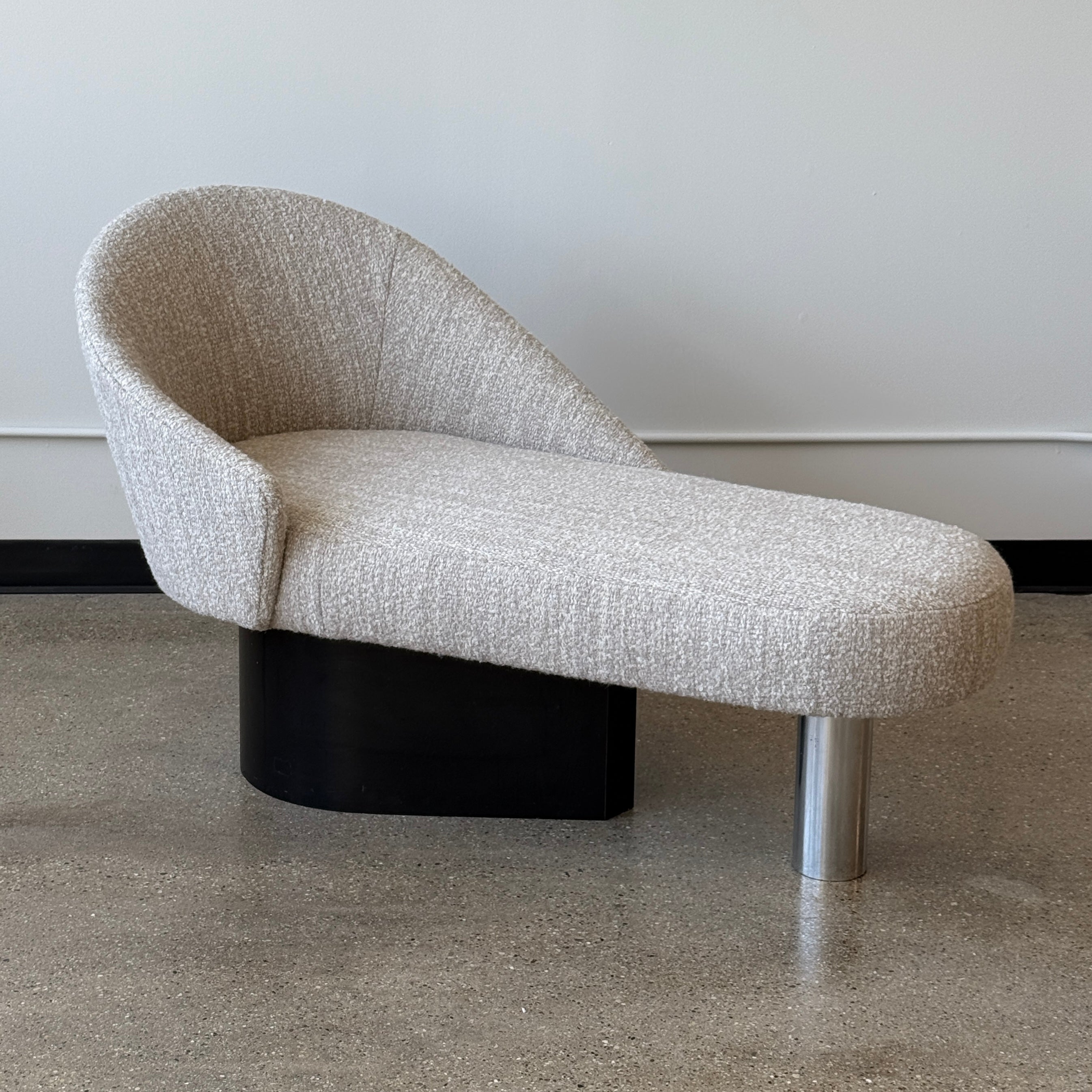 Postmodern Asymmetric Chaise in Boucle