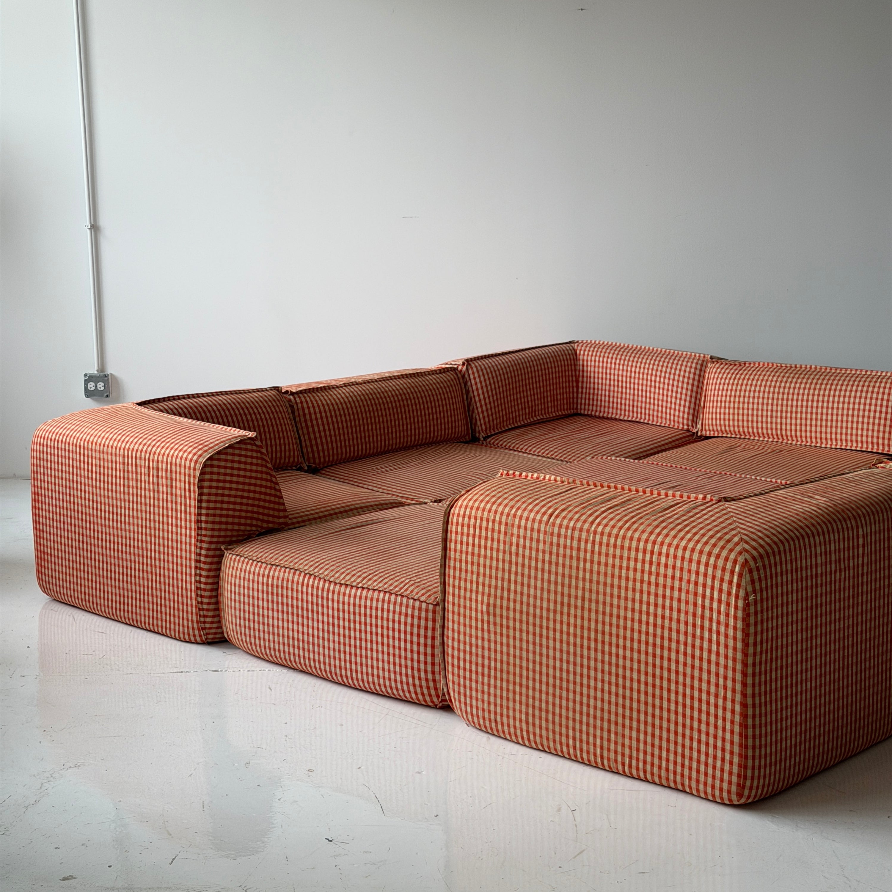 Playpen Sectional by Hans Hopfer for Roche Bobois in Gingham