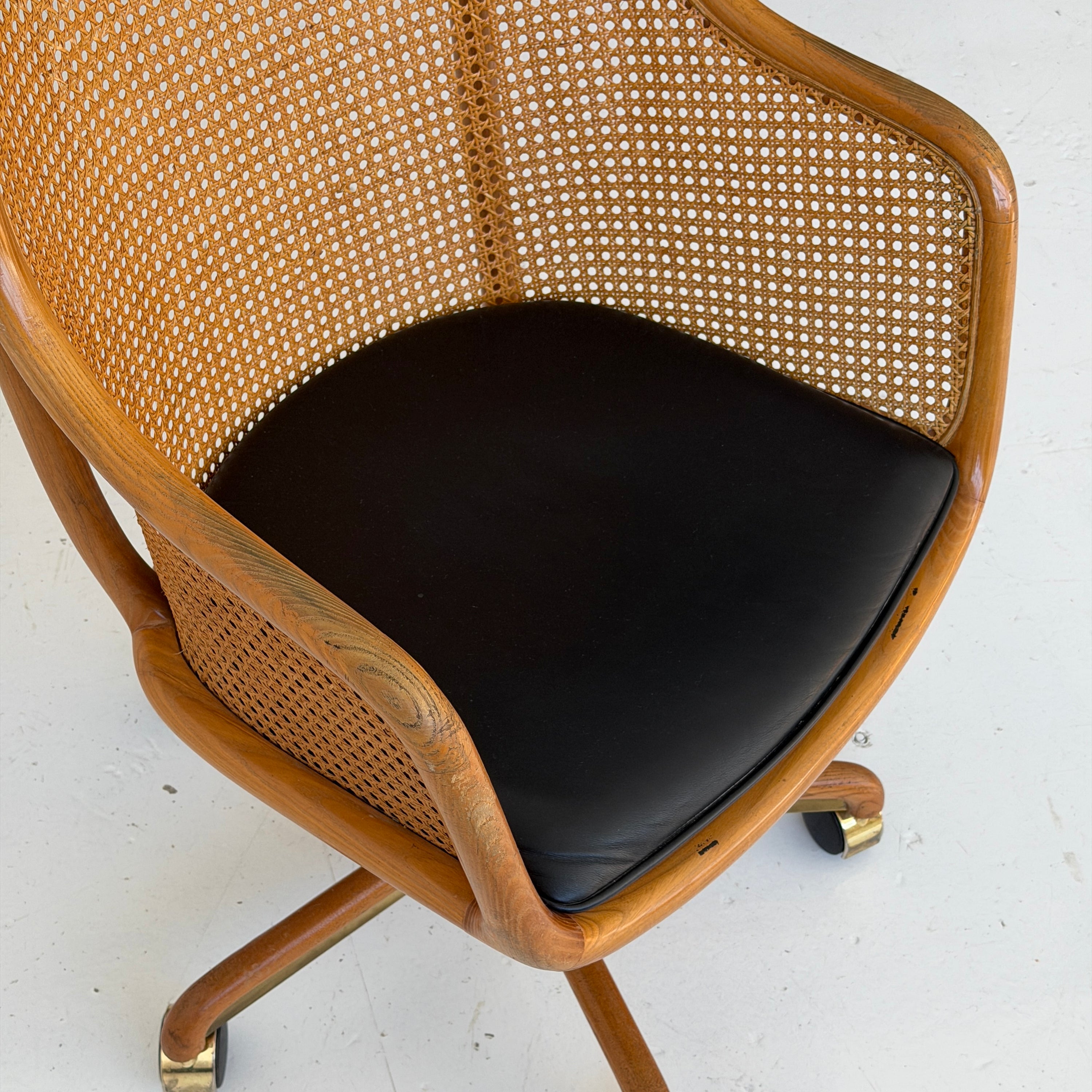 Caned Swivel Desk Chair by Ward Bennett