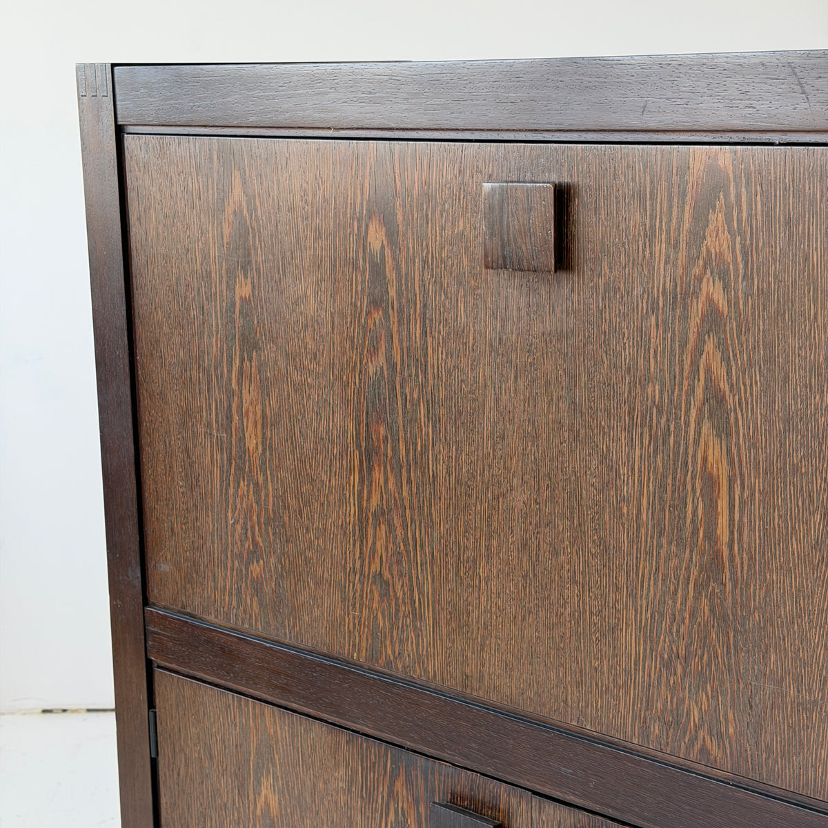 Belgian Wenge Wood Brutalist Cabinet