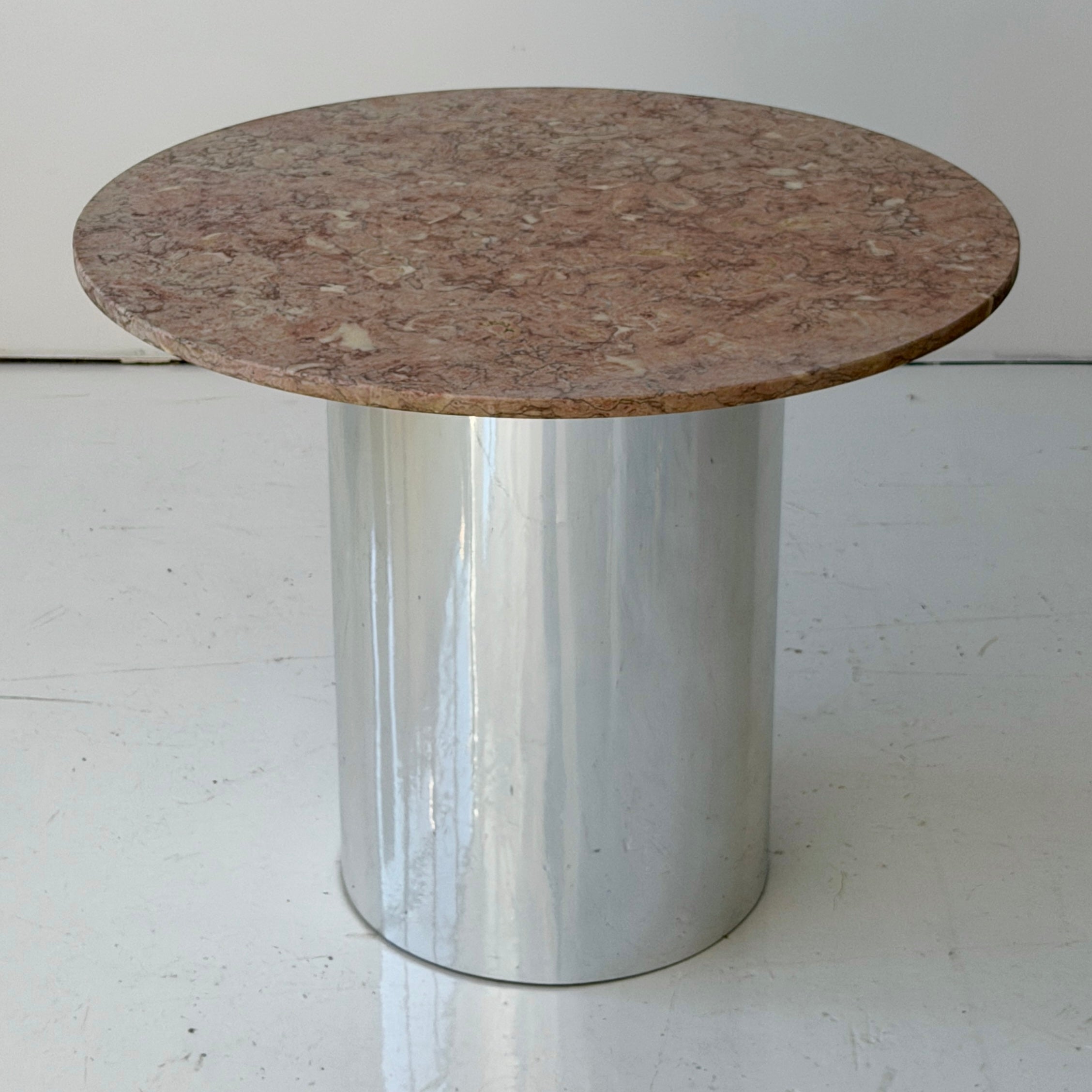 Chrome/Marble Circular Dining Table