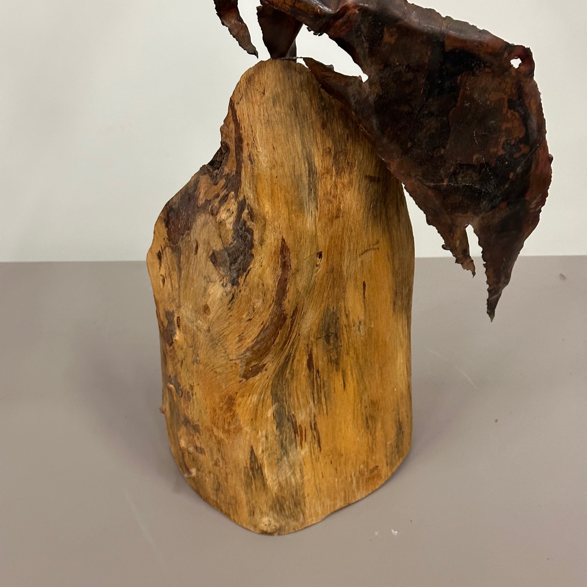Vintage Copper/Wood Sculpture