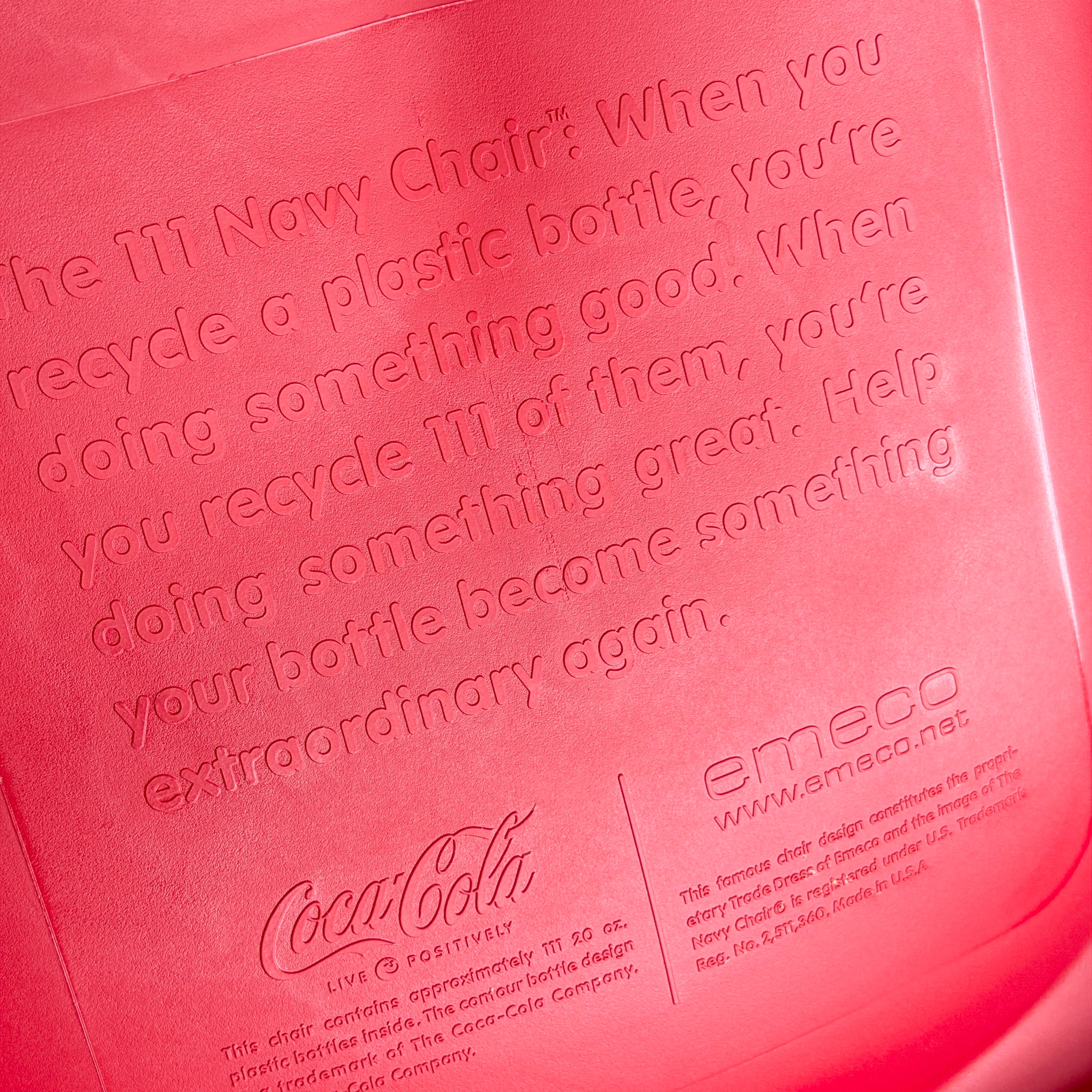 Red 1006 Plastic Navy Chairs by Emeco