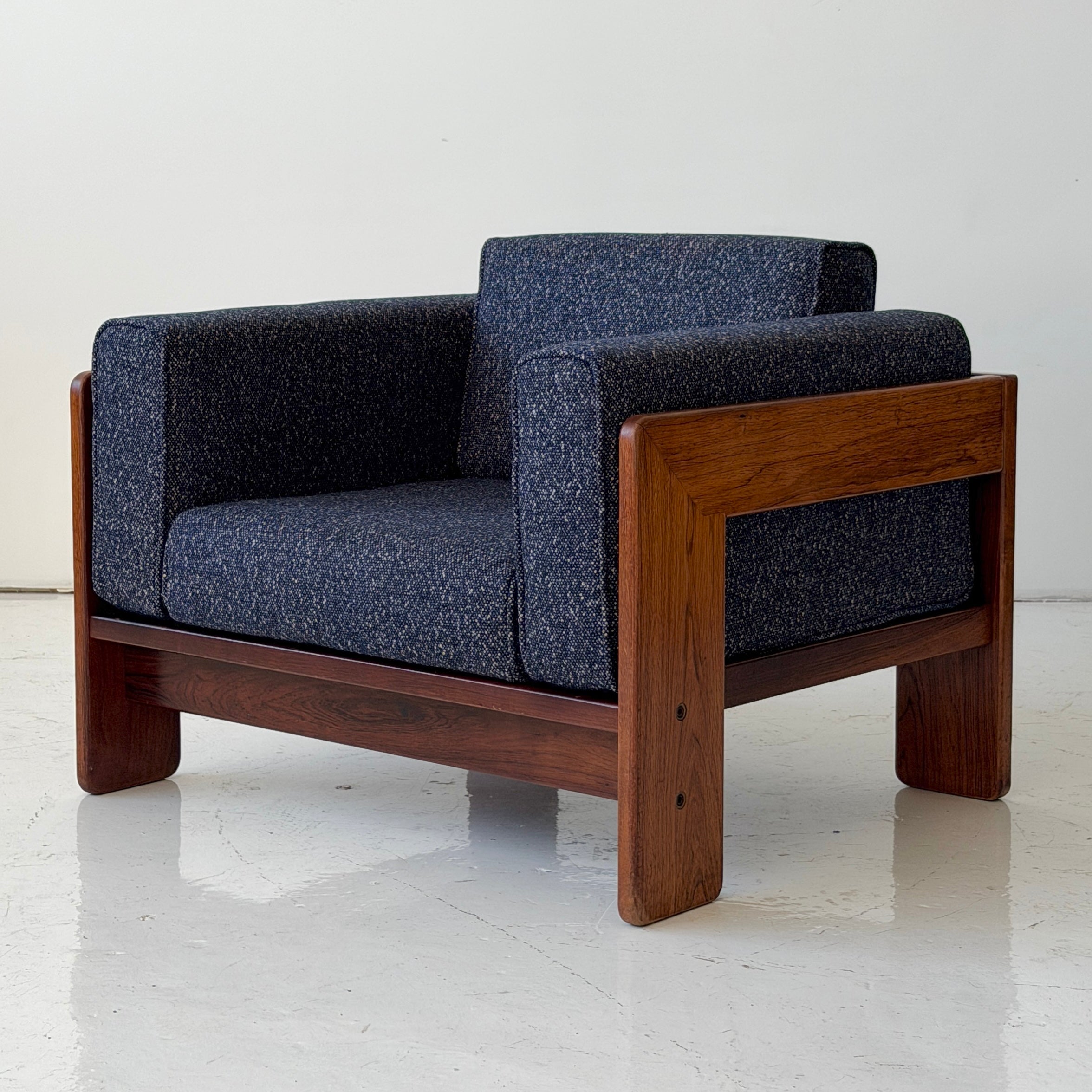 Rosewood Bastiano Chair by Afra + Tobia Scarpa for Gavina in Raf Simons Fabric