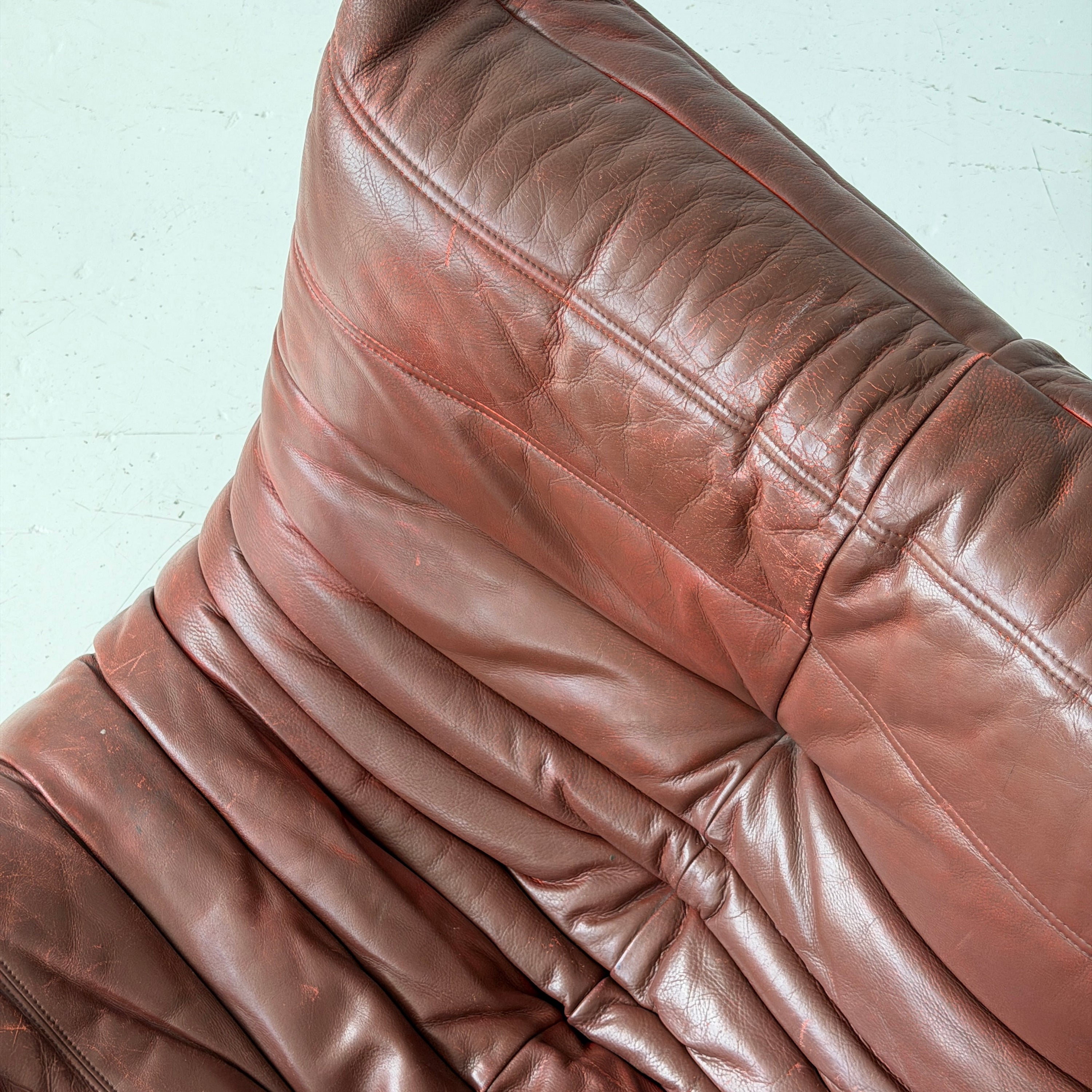 Leather Togo Loveseat by Michel Ducaroy for Ligne Roset
