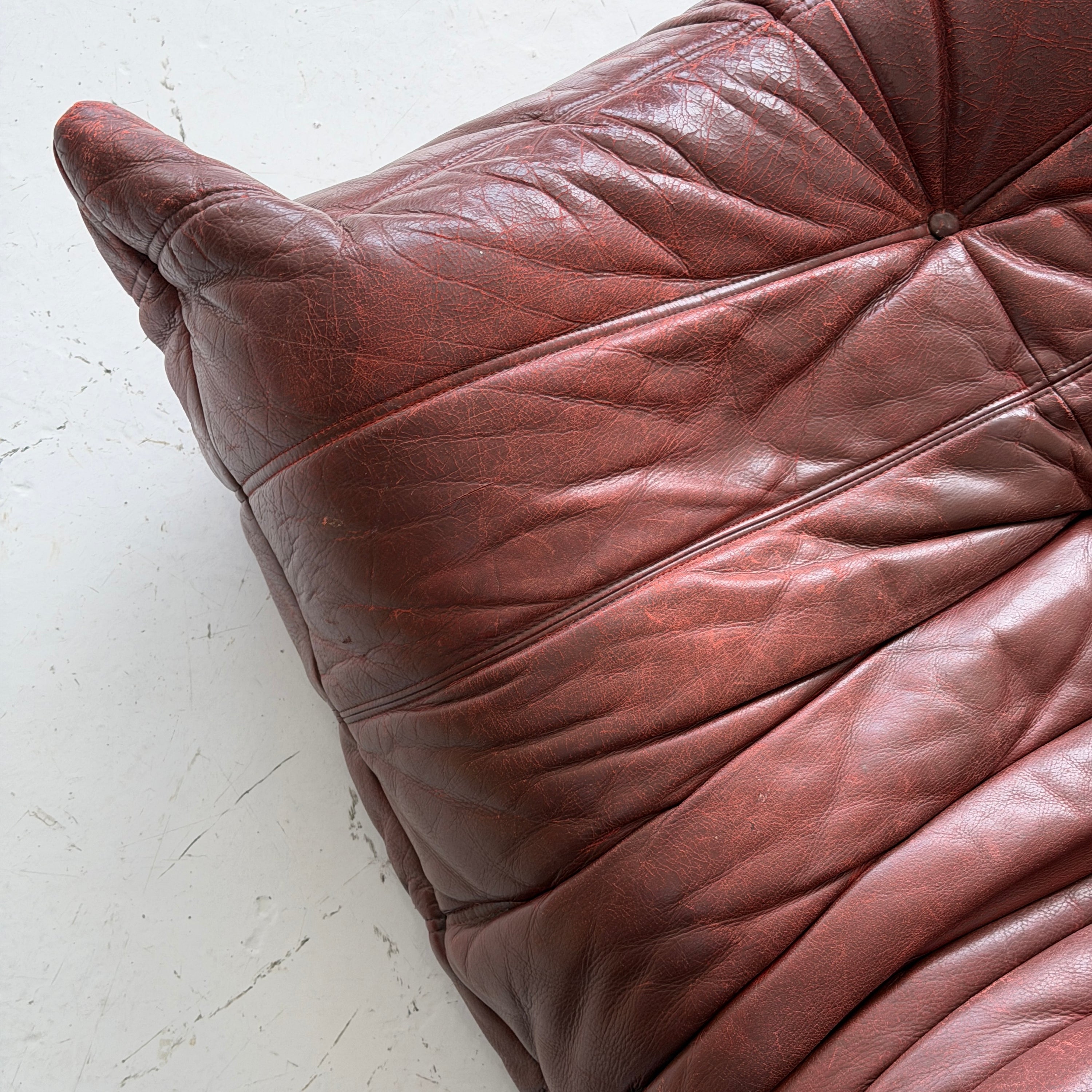 Leather Togo Loveseat by Michel Ducaroy for Ligne Roset