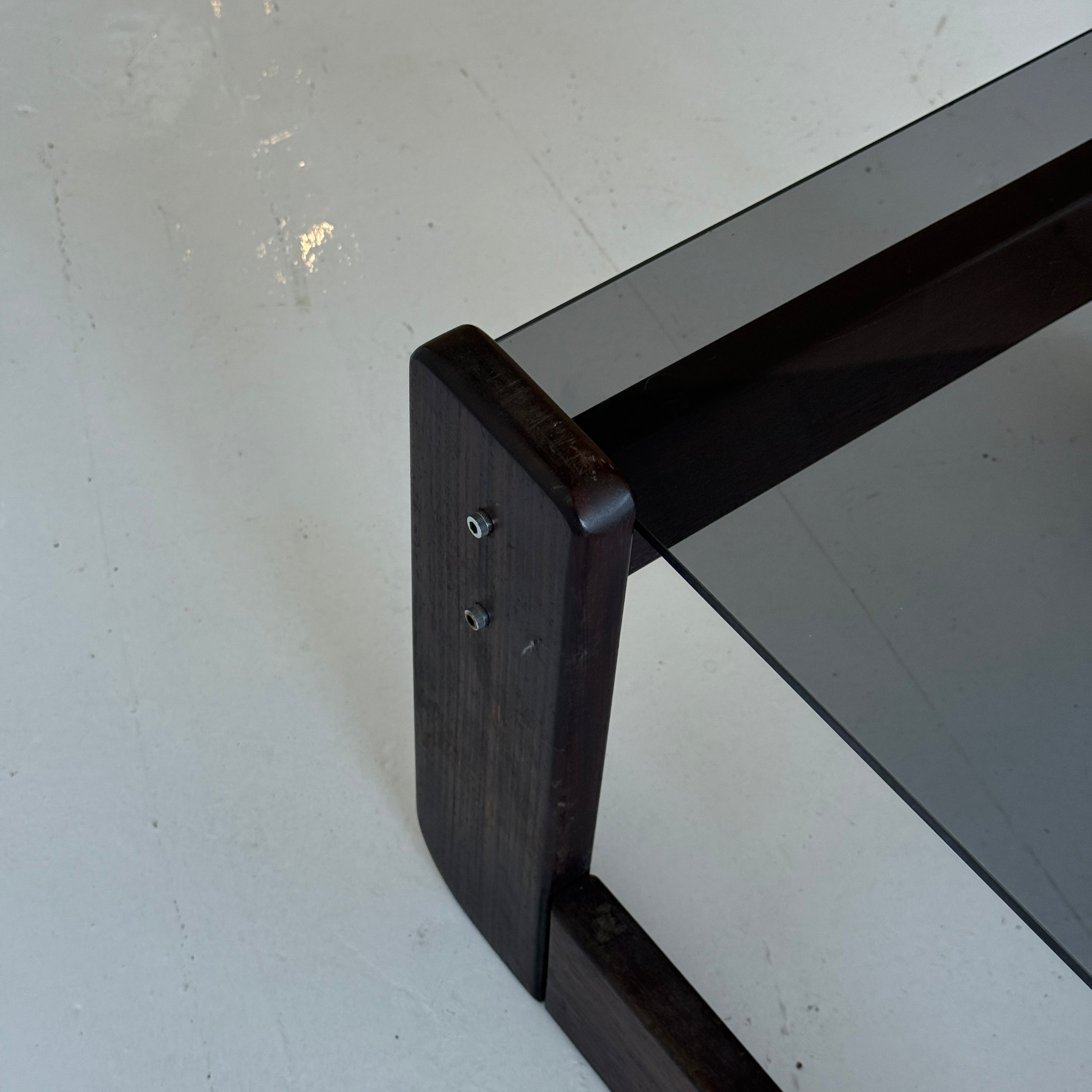 Brazilian Smoked Glass Tables by Percival Lafer