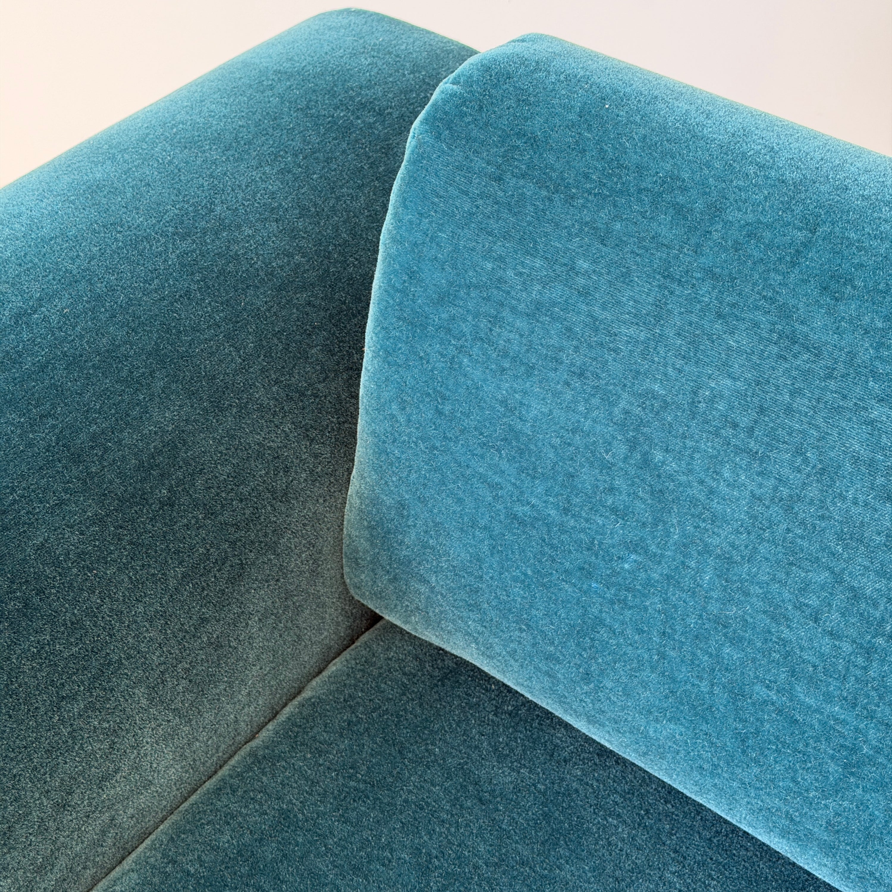 Waterfall Arm Sofa by Interior Crafts in Mohair