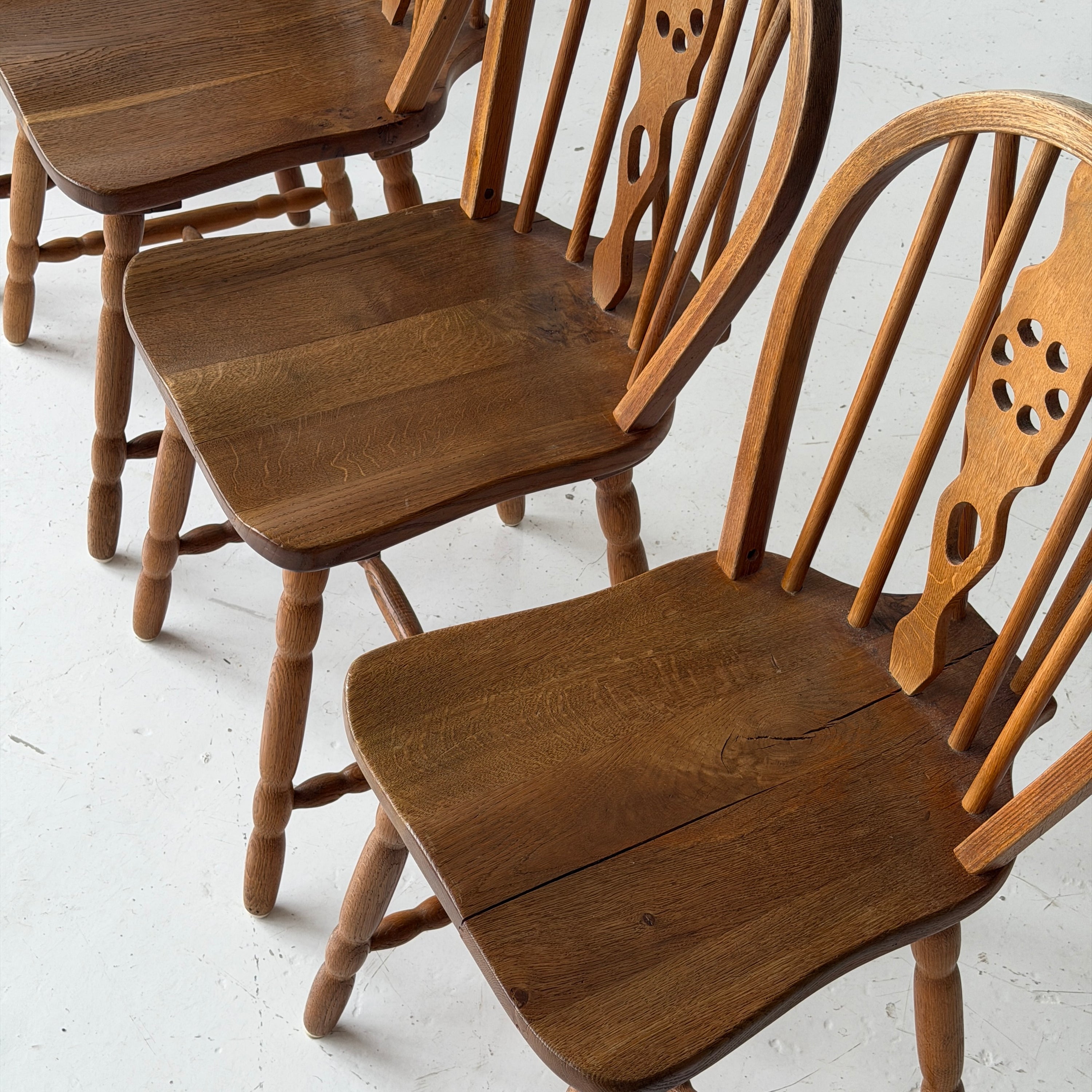 Scandinavian Oak Spindle Back Dining Chairs