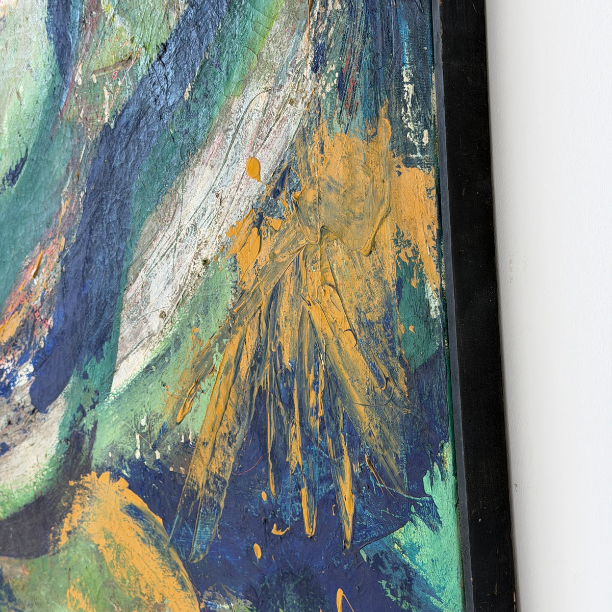 Abstract Acrylic on Canvas Painting Signed Estelle