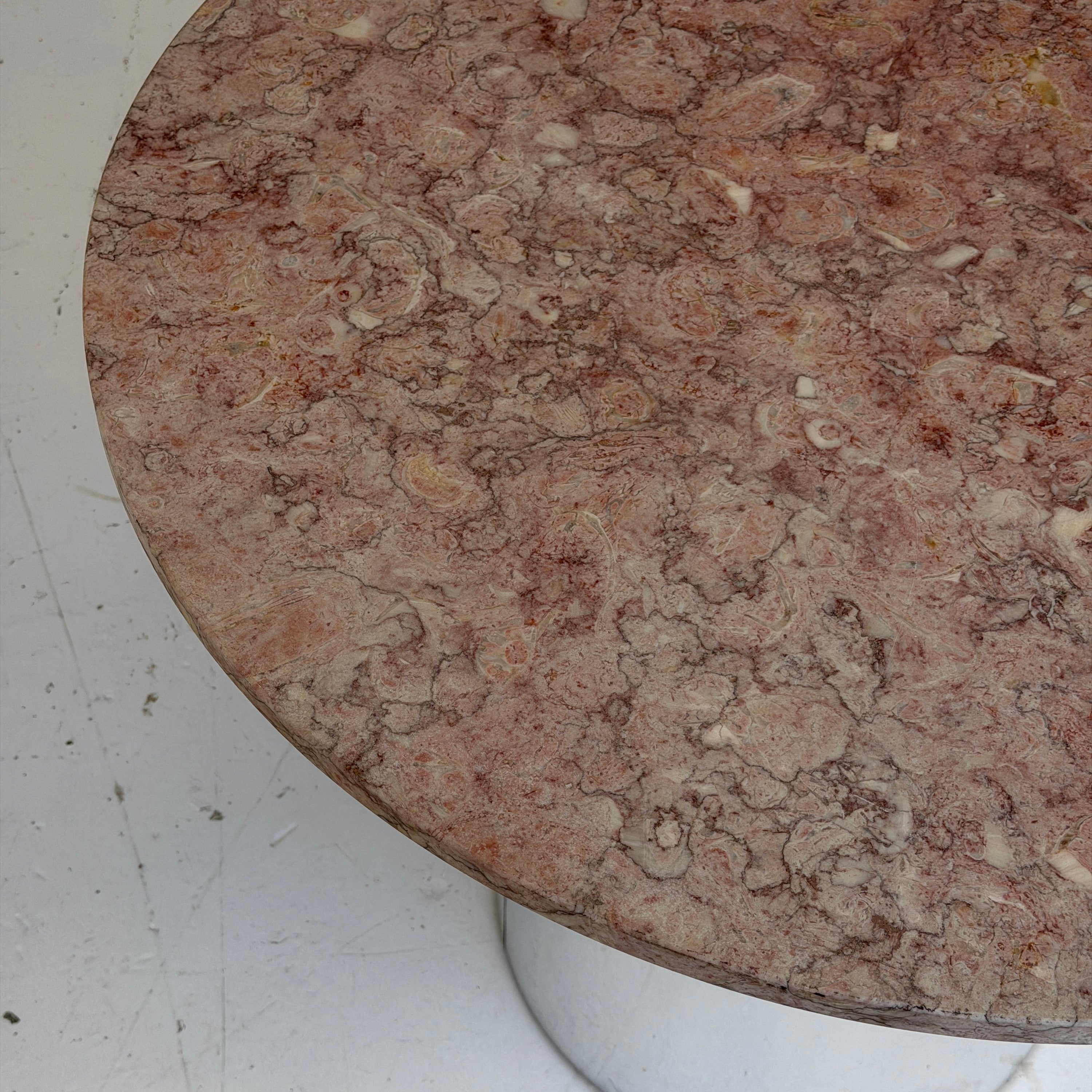 Chrome/Marble Circular Dining Table