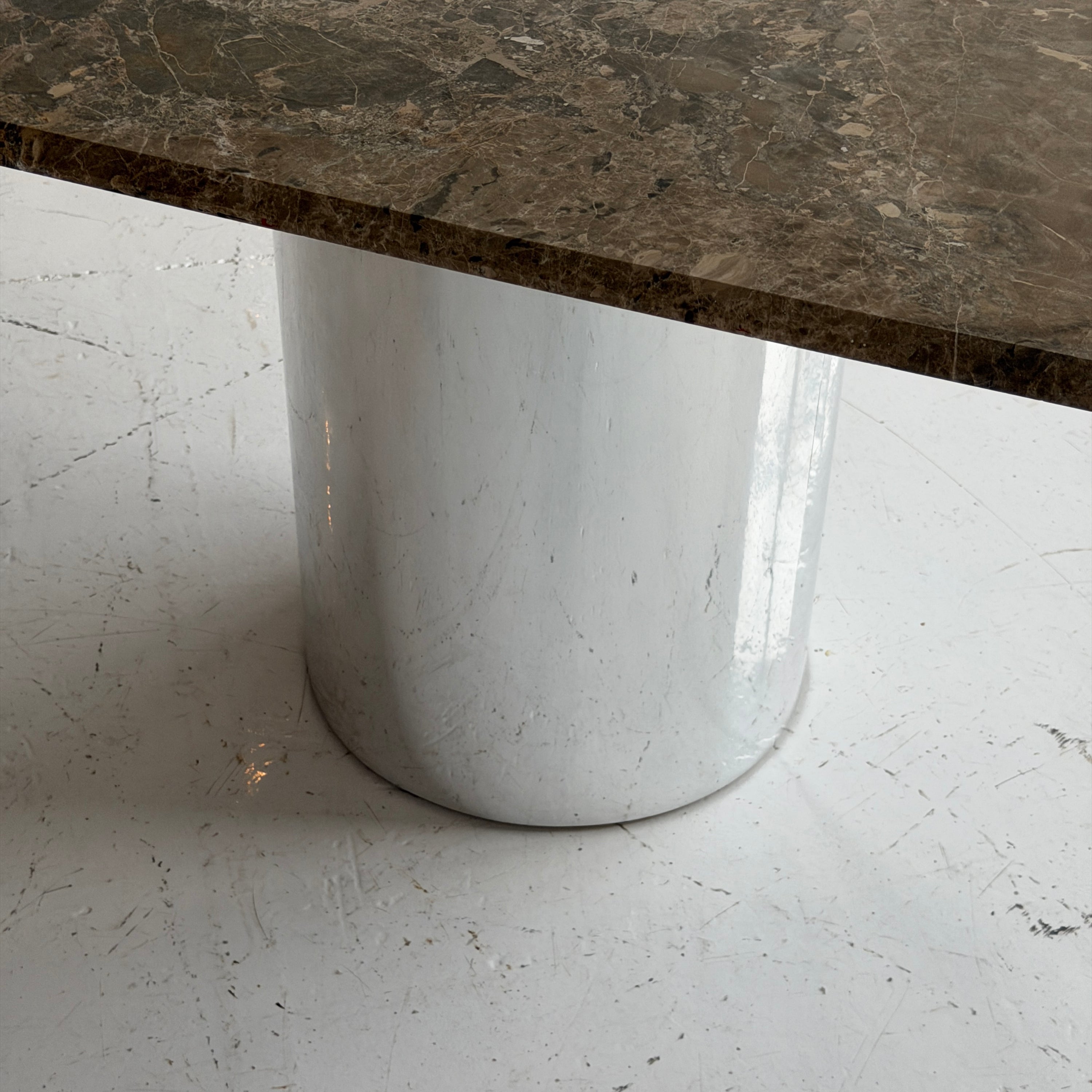 Chrome/Marble Square Dining Table