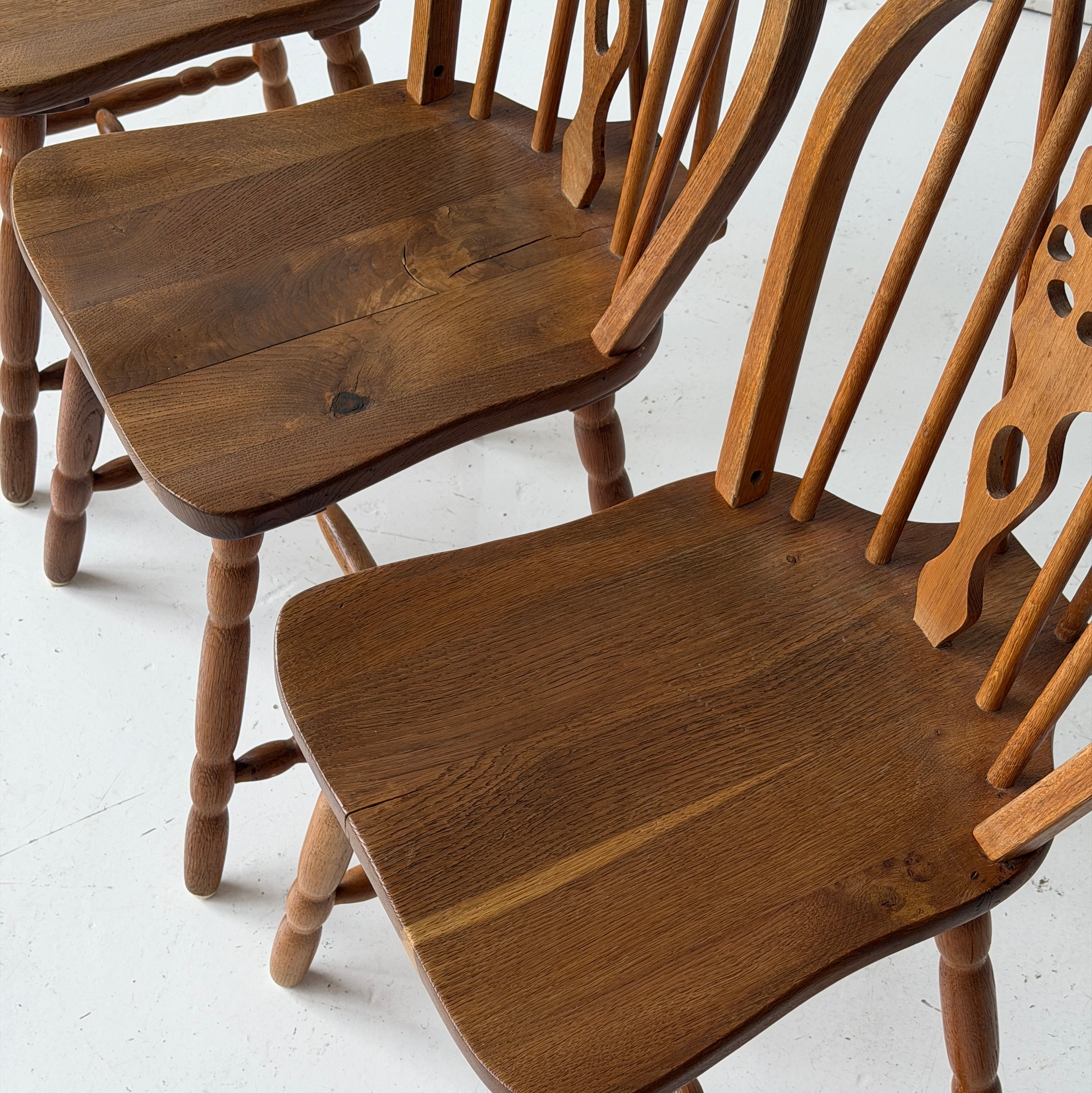 Scandinavian Oak Spindle Back Dining Chairs