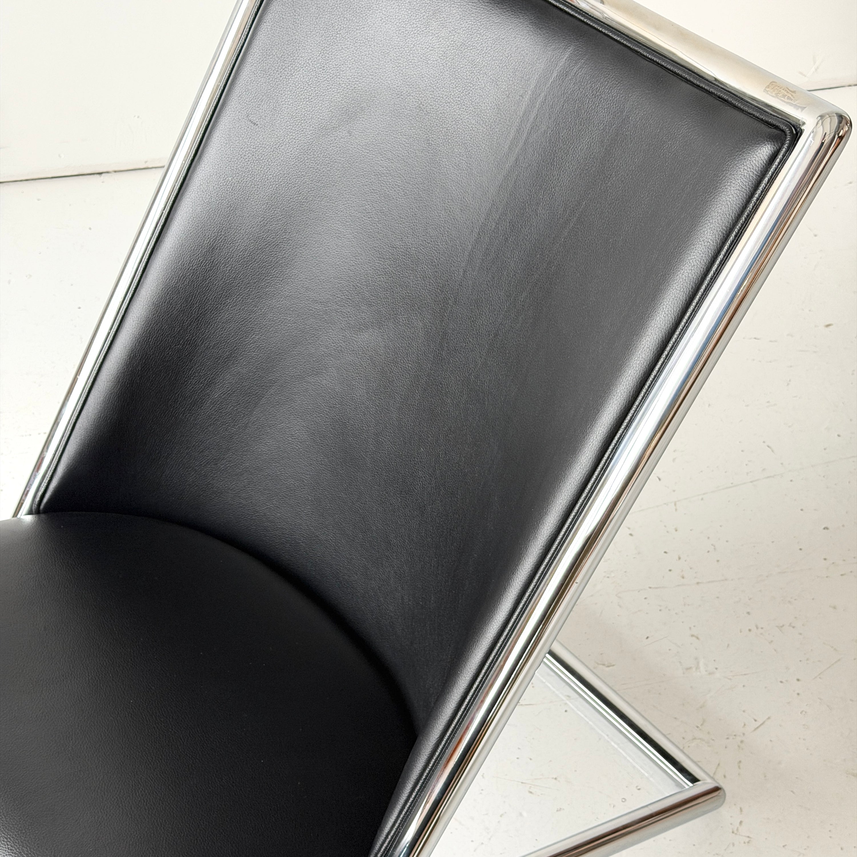 Leather Scissor Chairs by Ward Bennett for Brickell Associates