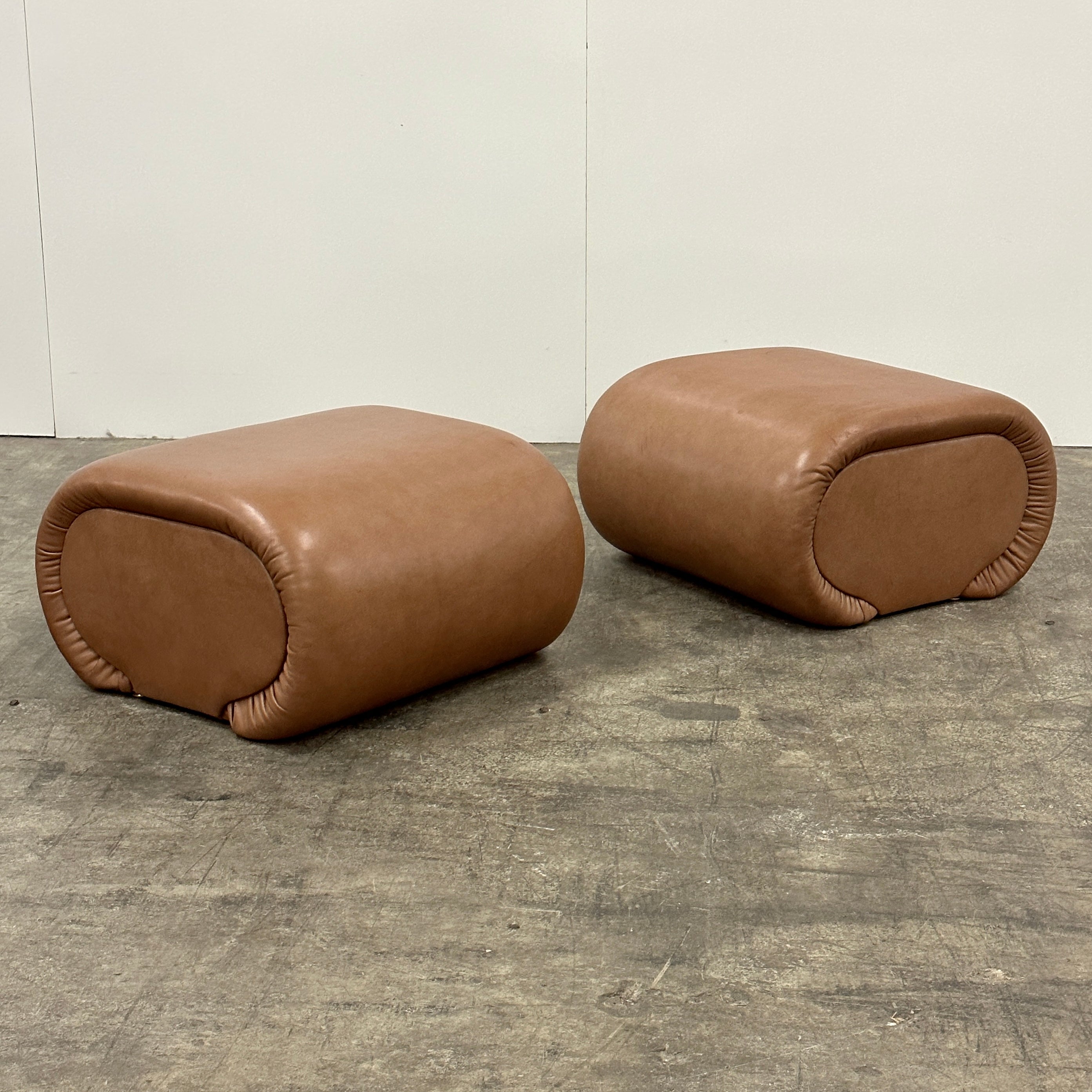 Vintage Leather Ottomans by Preview