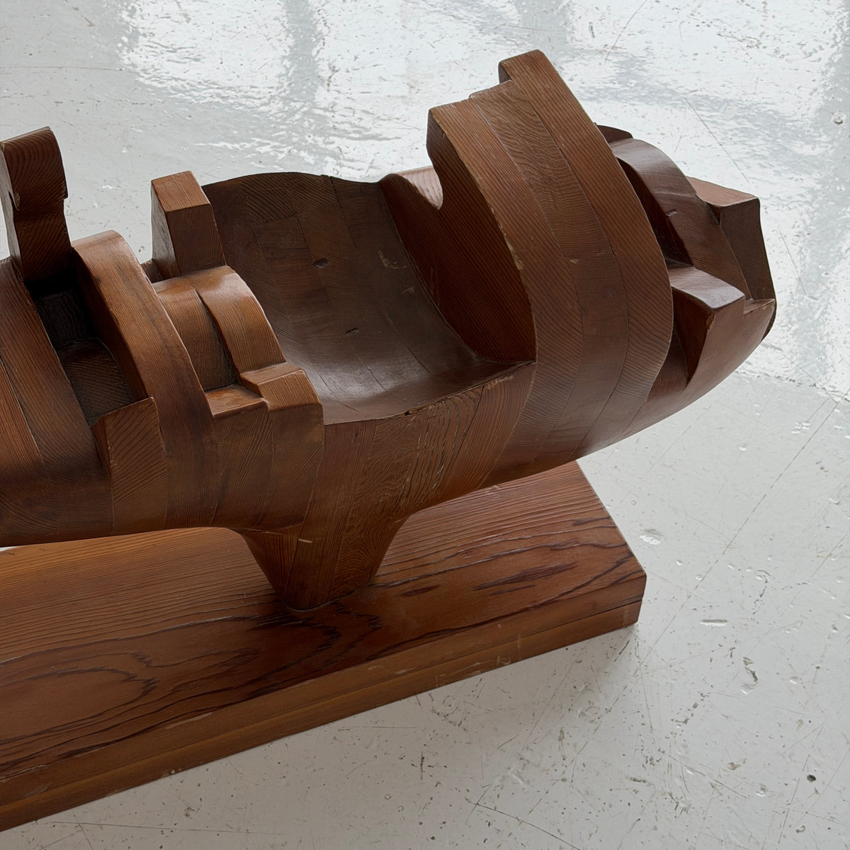Monumental Sculpted Wooden Freeform Sculpture
