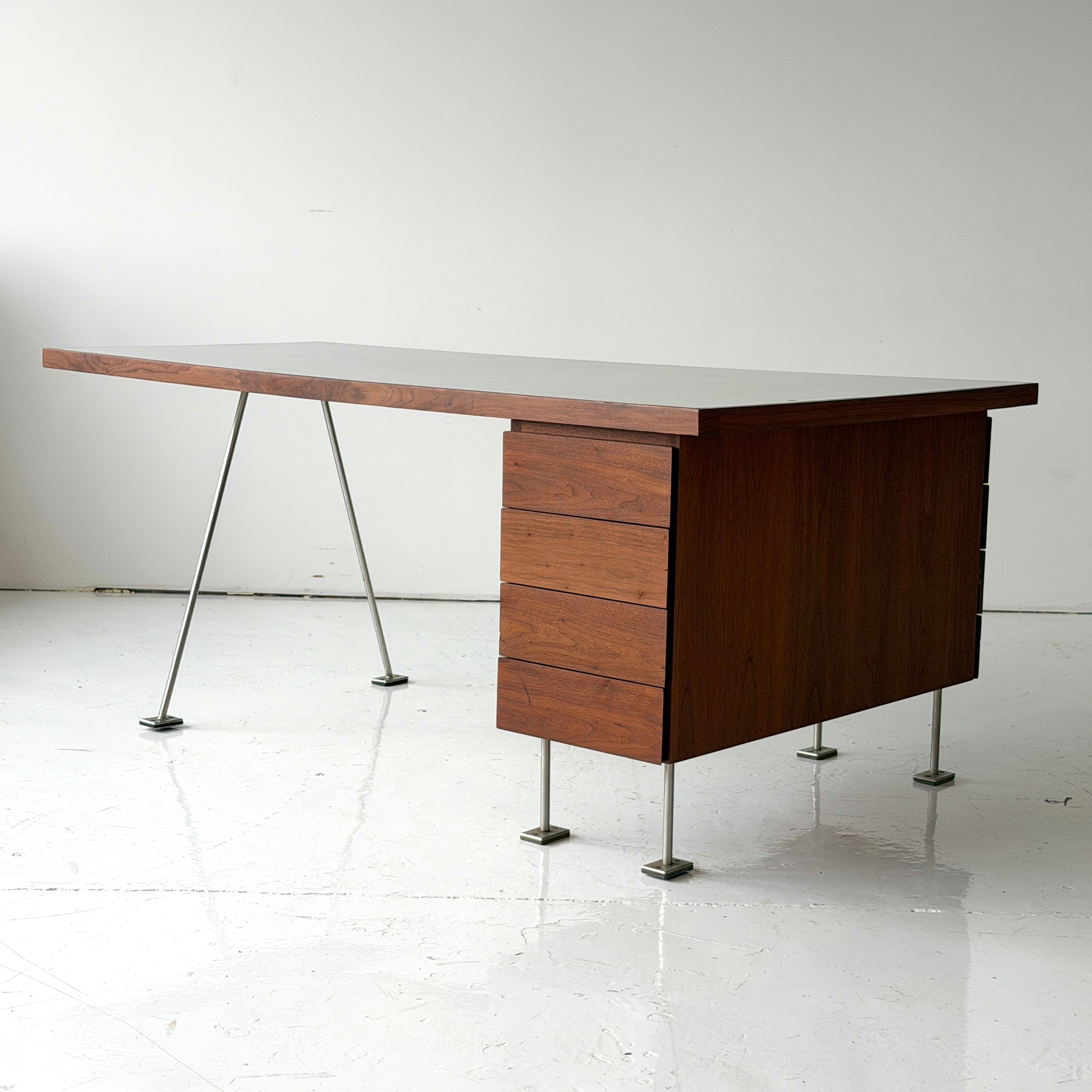 Two Sided Executive Walnut Desk
