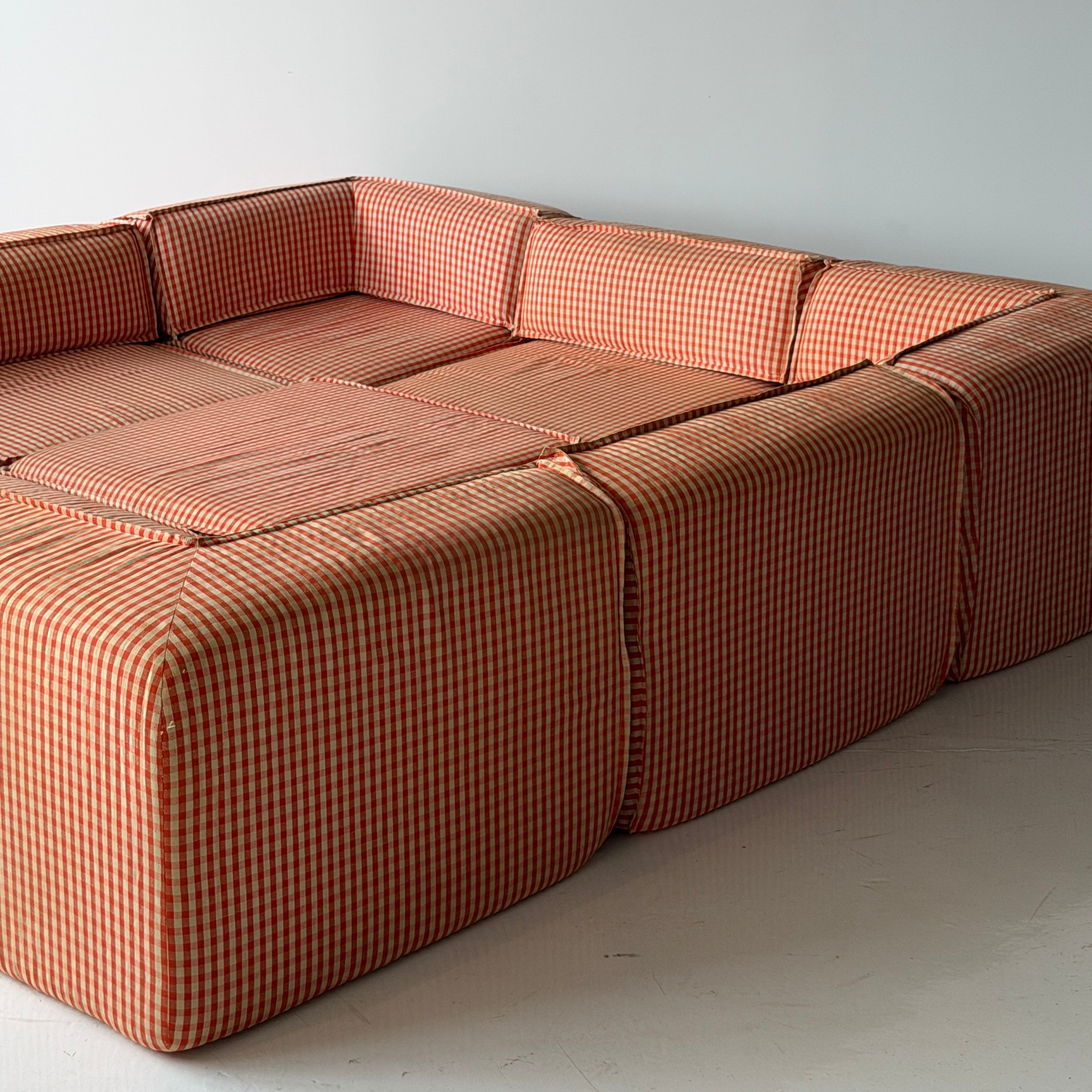 Playpen Sectional by Hans Hopfer for Roche Bobois in Gingham