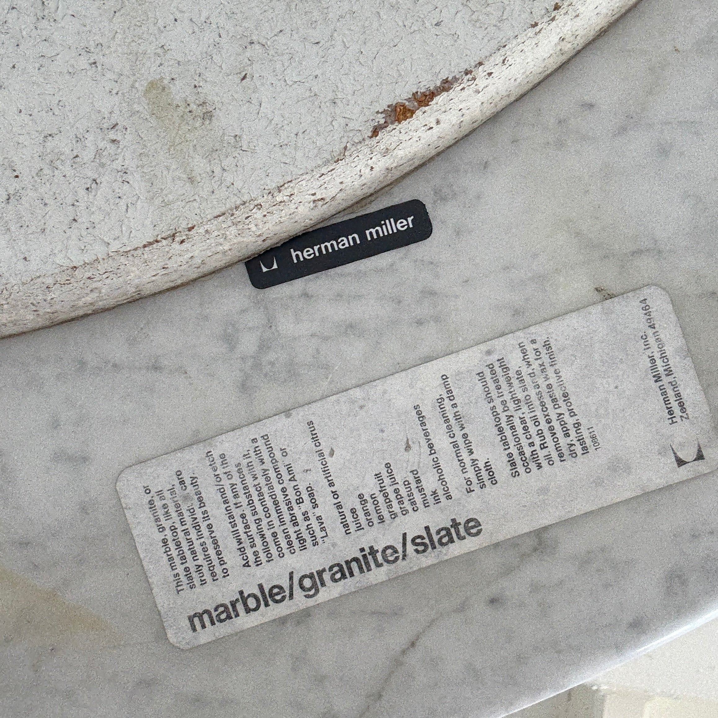 Original Marble Aluminum Group Table by Charles and Ray Eames for Herman Miller