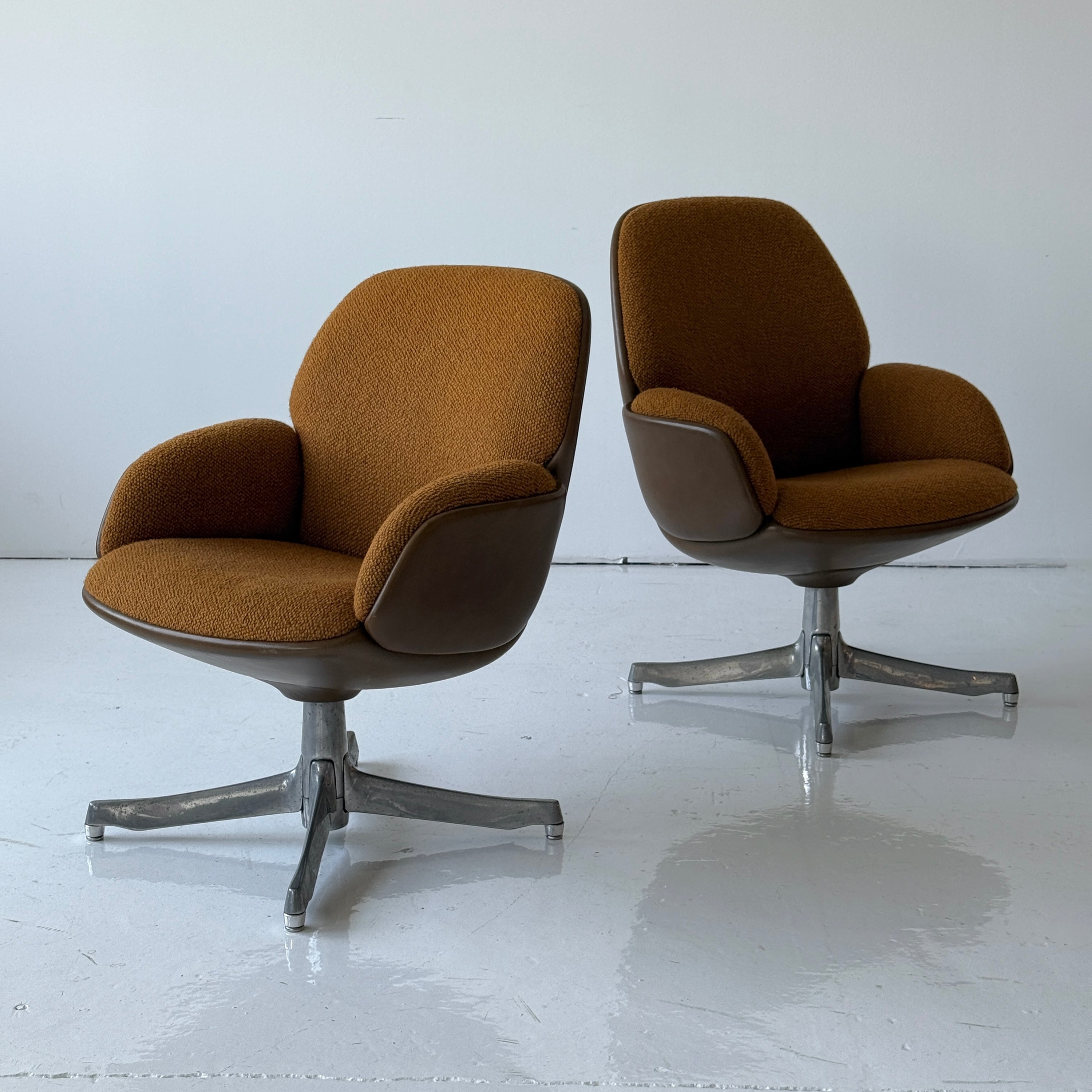 Leather Platner Chairs by Warren Platner for Steelcase