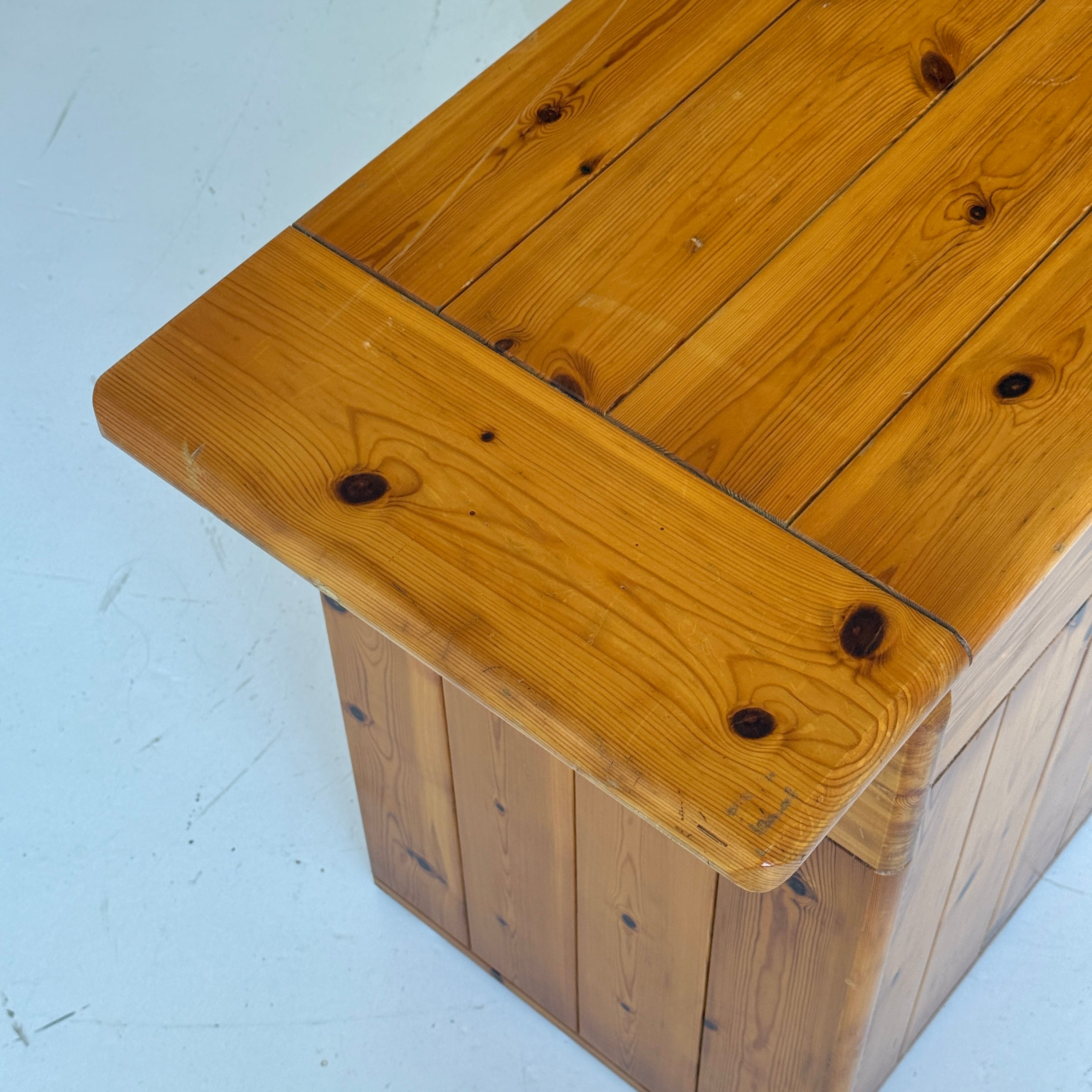 Italian Brutalist Pine Credenza by Silvio Coppola