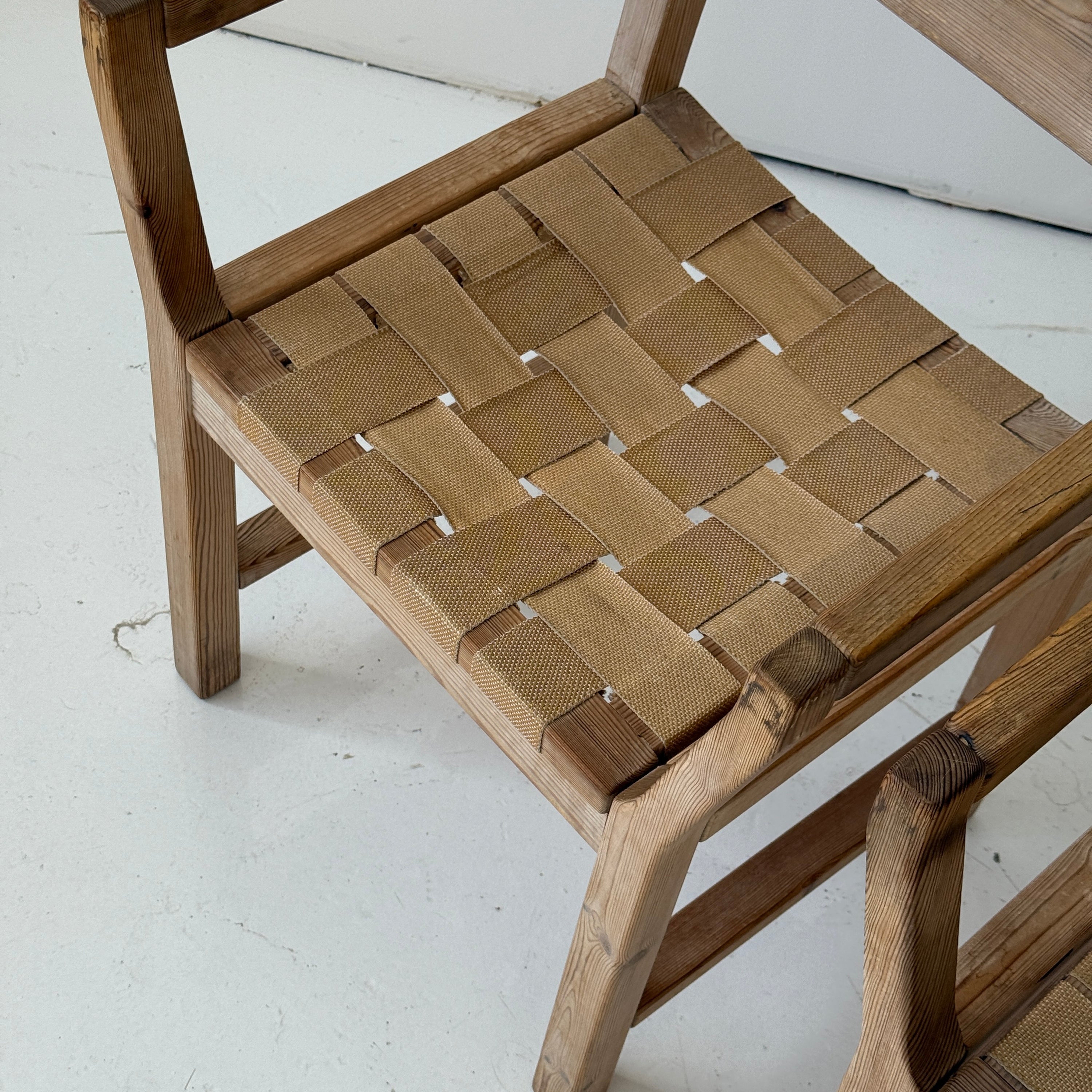 Danish Pine Woven Dining Chairs